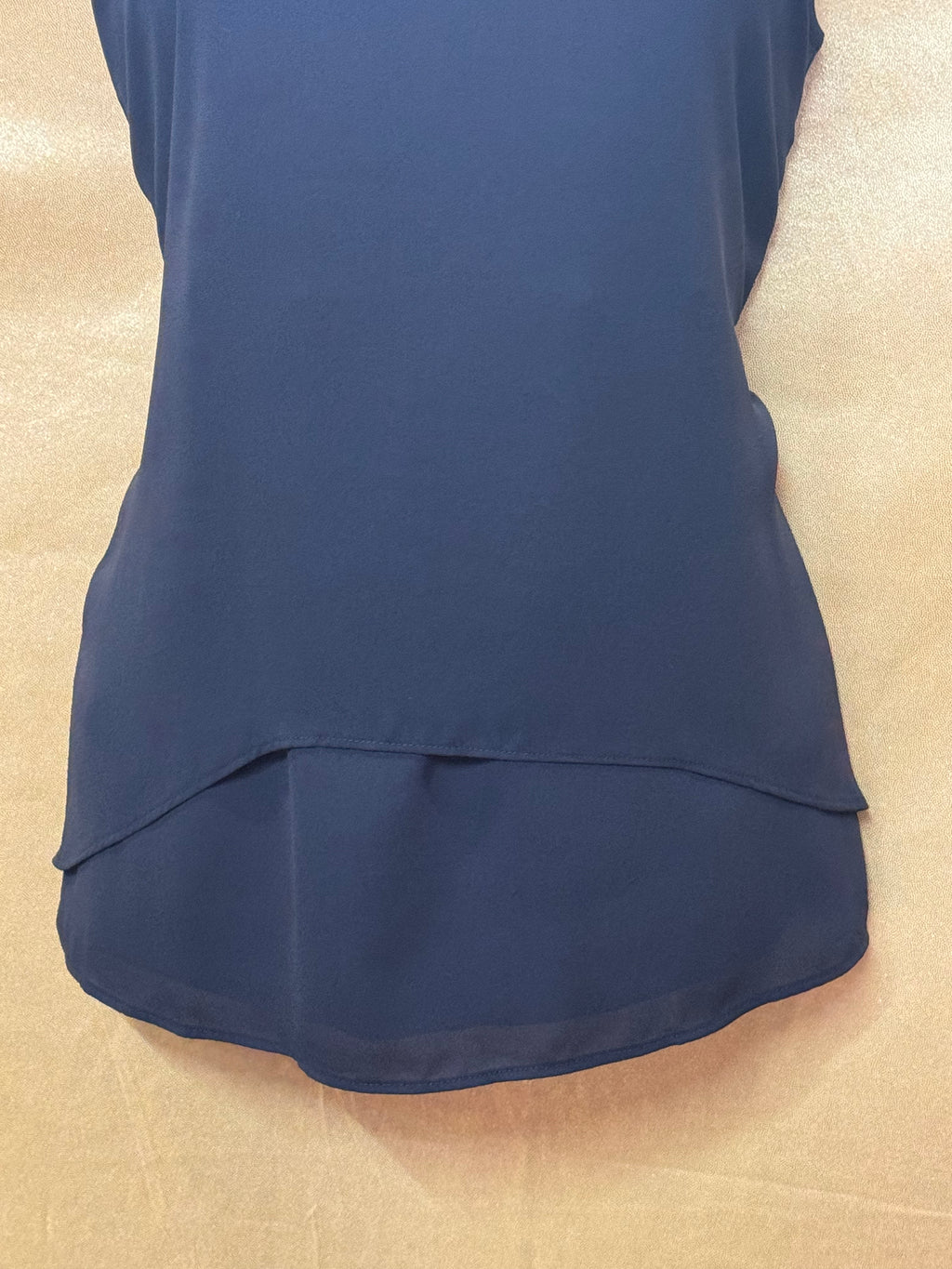 Ann Taylor Layered Black Chiffon & Knit Tank Top Blouse, Size XS – NWOT