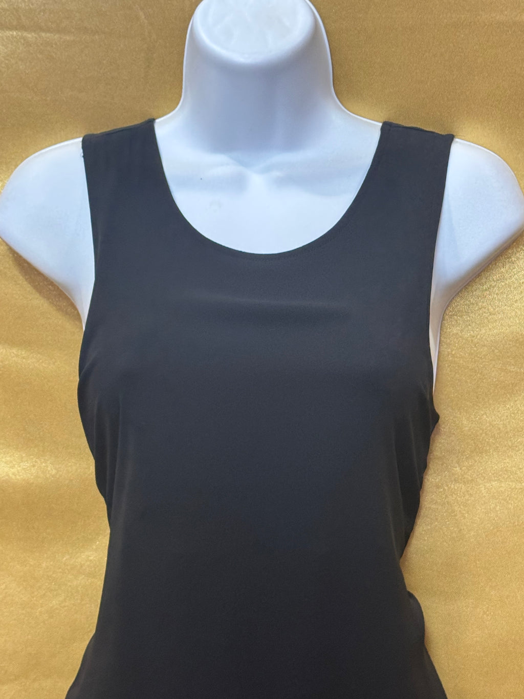 Ann Taylor Layered Black Chiffon & Knit Tank Top Blouse, Size XS – NWOT