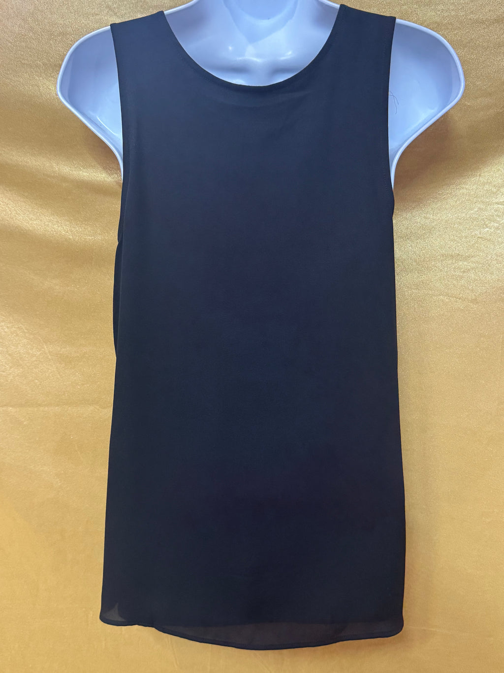 Ann Taylor Layered Black Chiffon & Knit Tank Top Blouse, Size XS – NWOT
