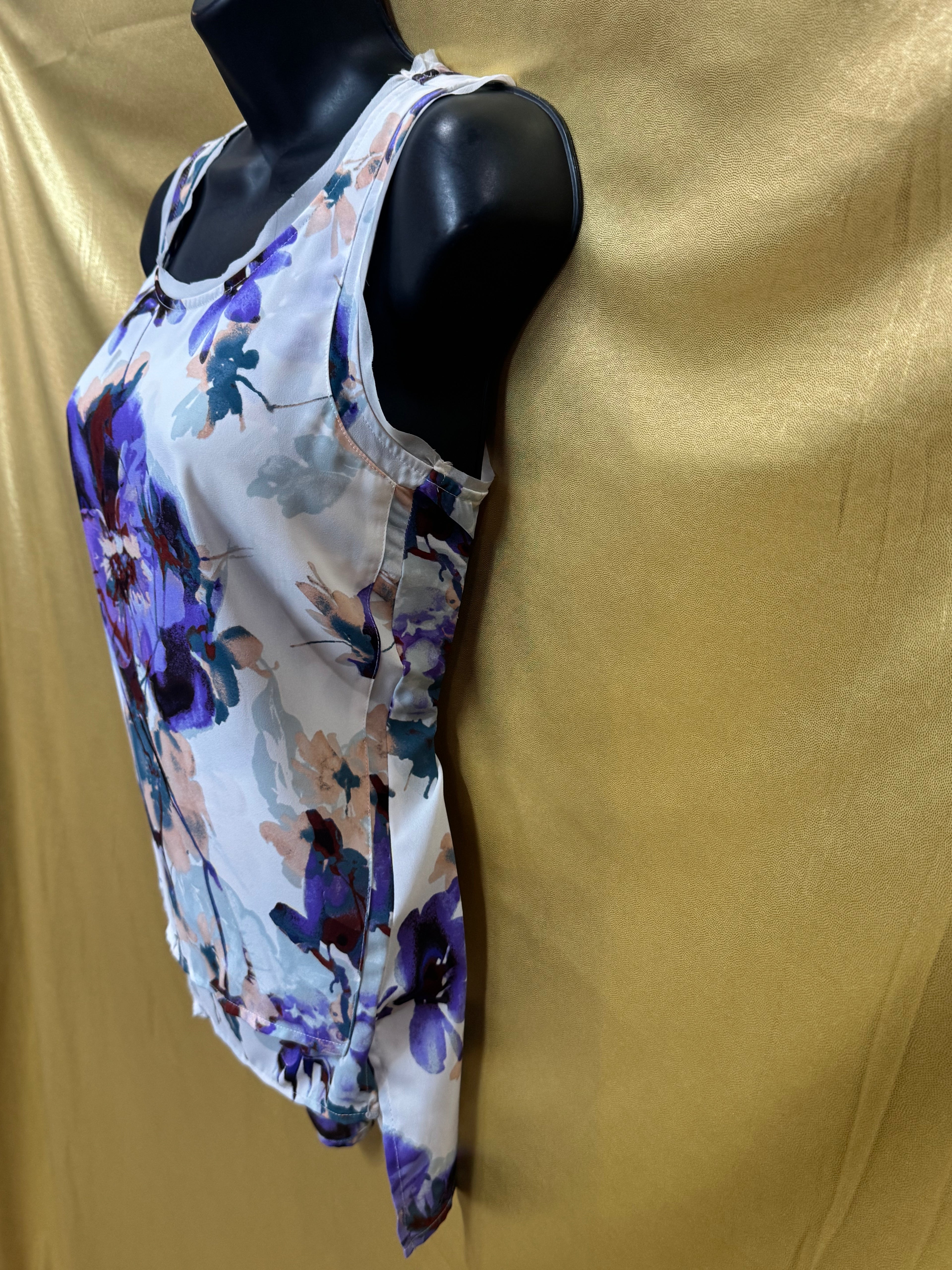 Simply Vera Vera Wang Floral High-Low Blouse Size XS