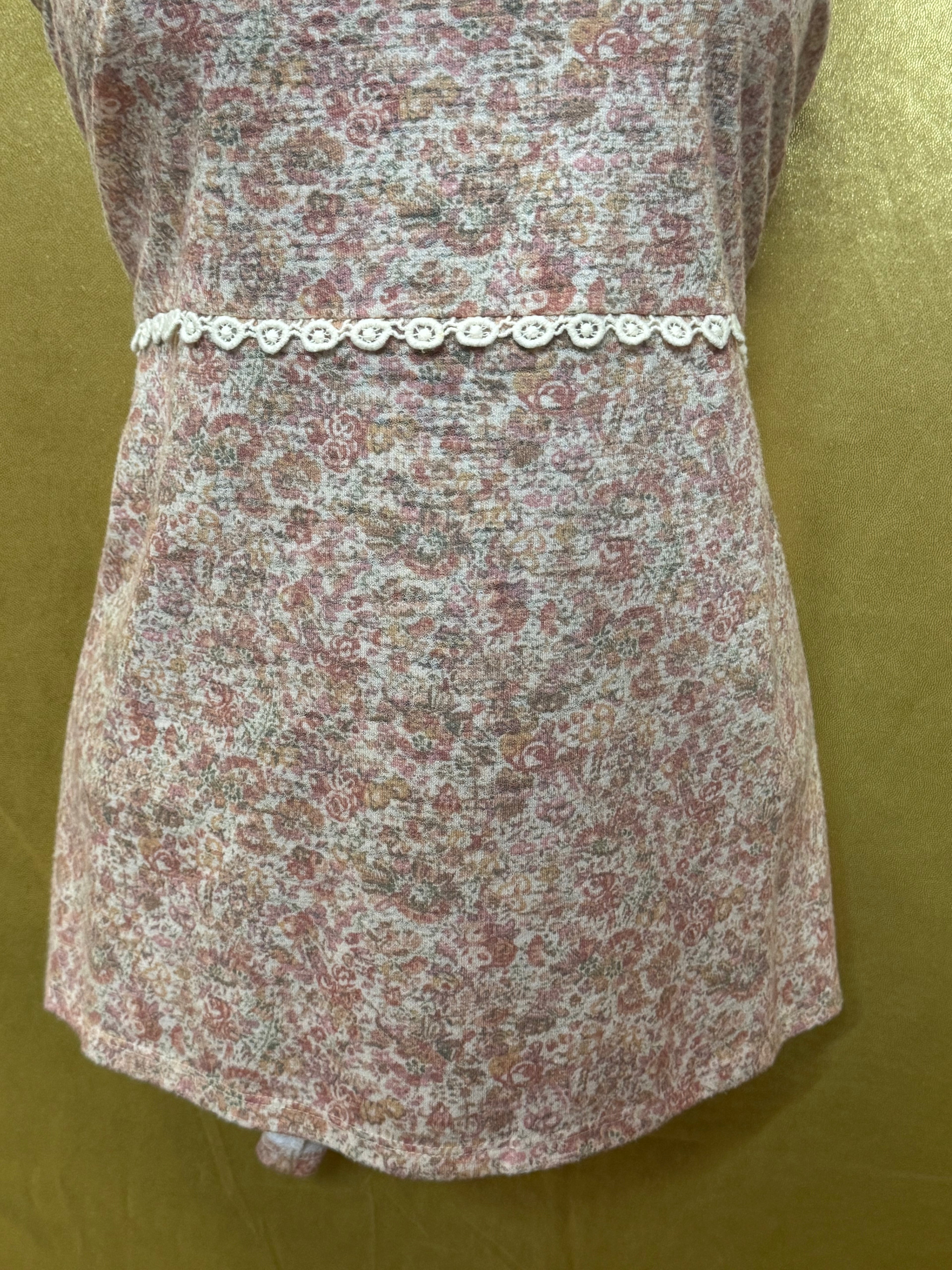 LC Lauren Conrad Floral Eyelet Tank Top Size XS Pink