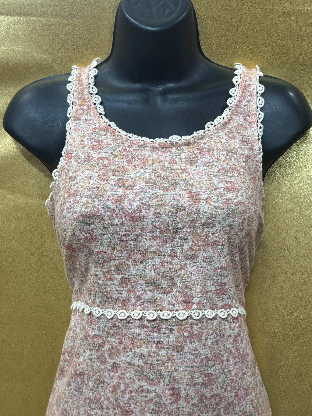 LC Lauren Conrad Floral Eyelet Tank Top Size XS Pink