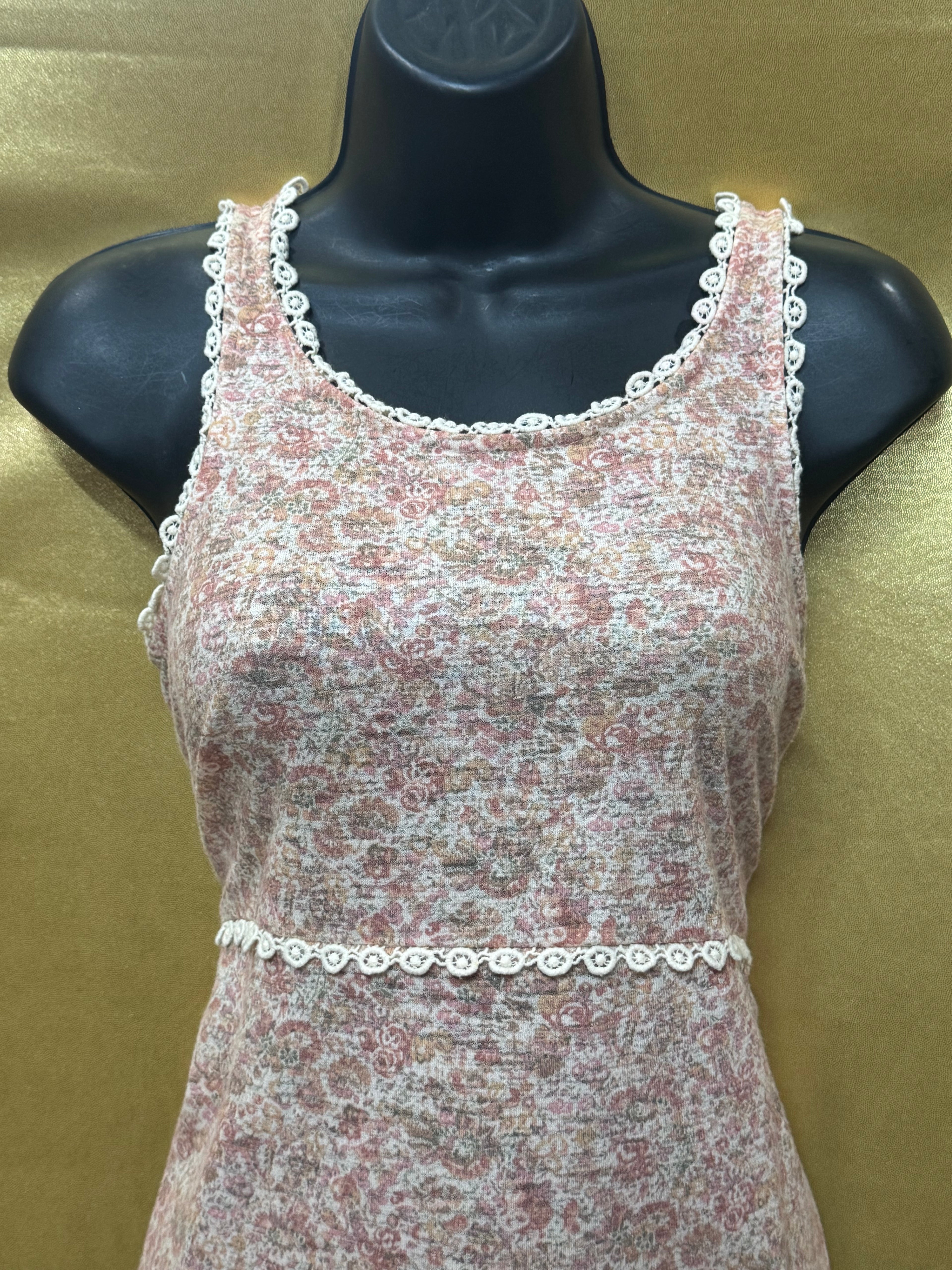 LC Lauren Conrad Floral Eyelet Tank Top Size XS Pink