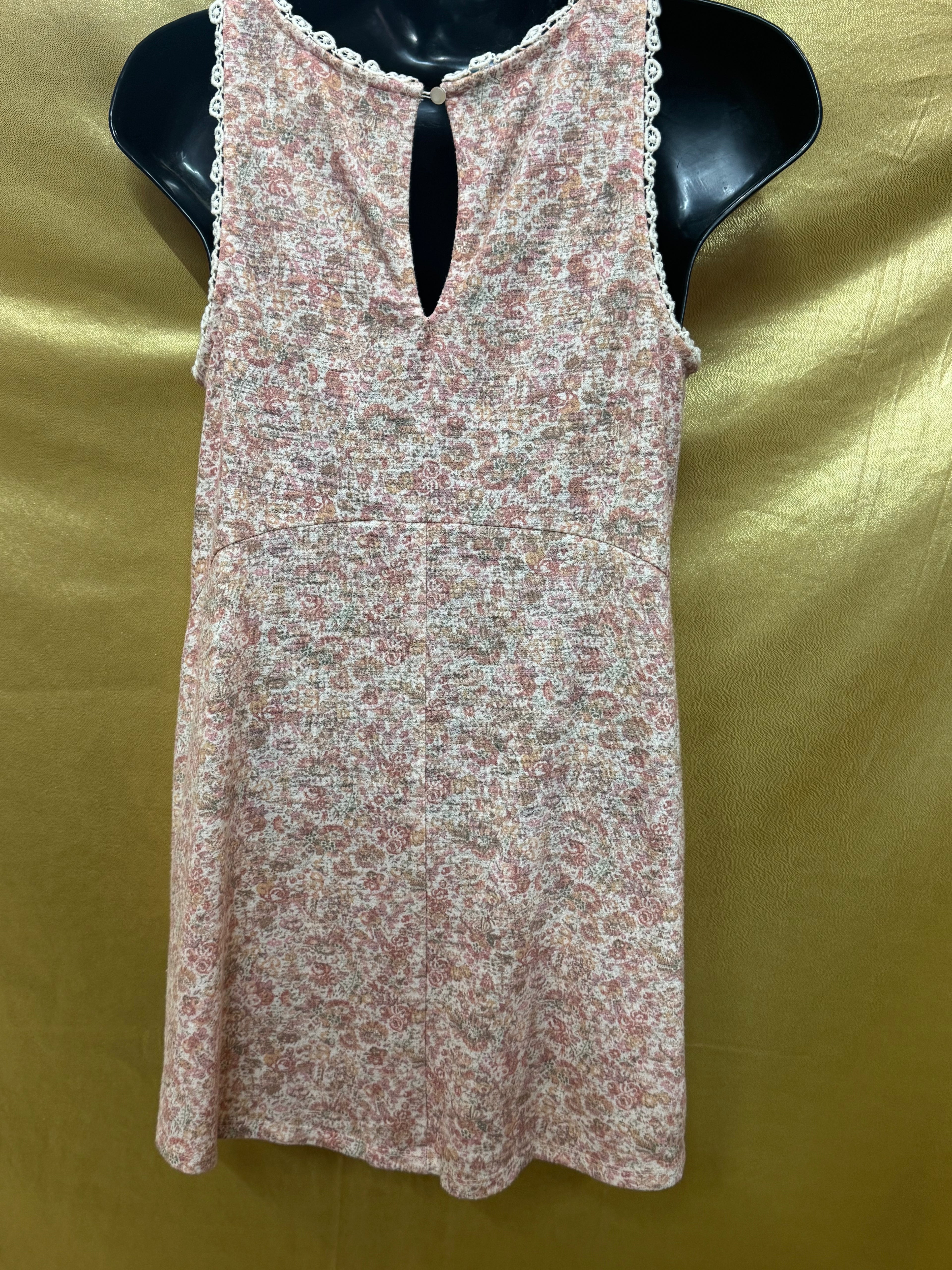 LC Lauren Conrad Floral Eyelet Tank Top Size XS Pink