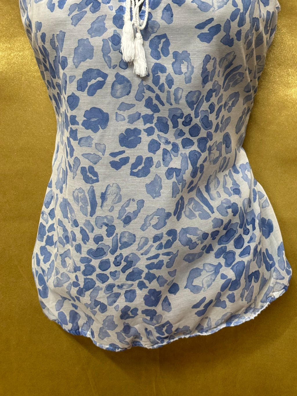 LOFT Ann Taylor Blue Leopard Print Sleeveless Tank Top - Size XS