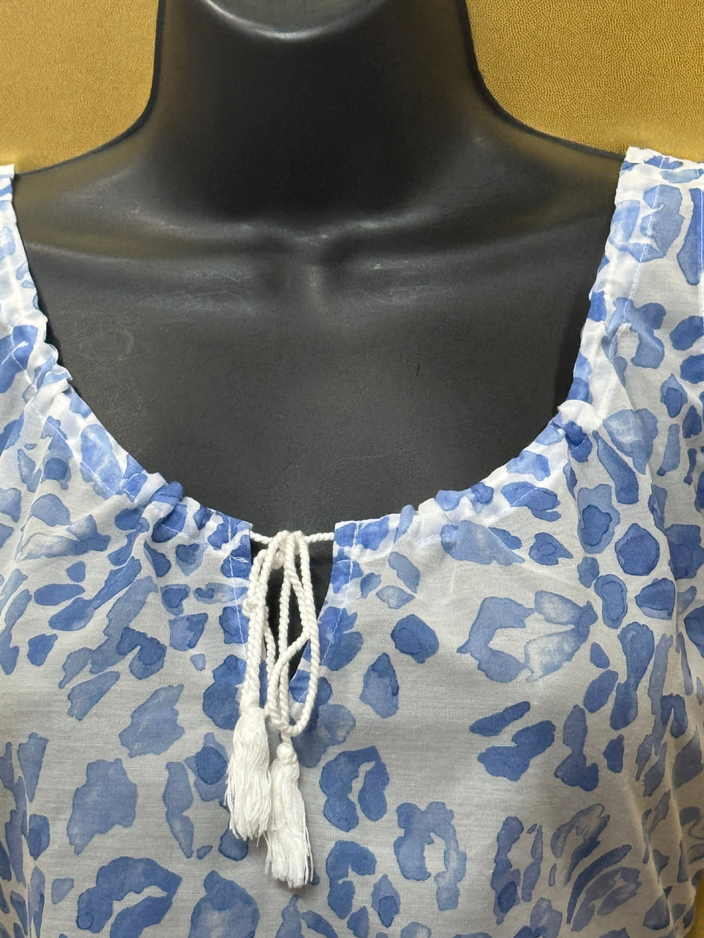 LOFT Ann Taylor Blue Leopard Print Sleeveless Tank Top - Size XS