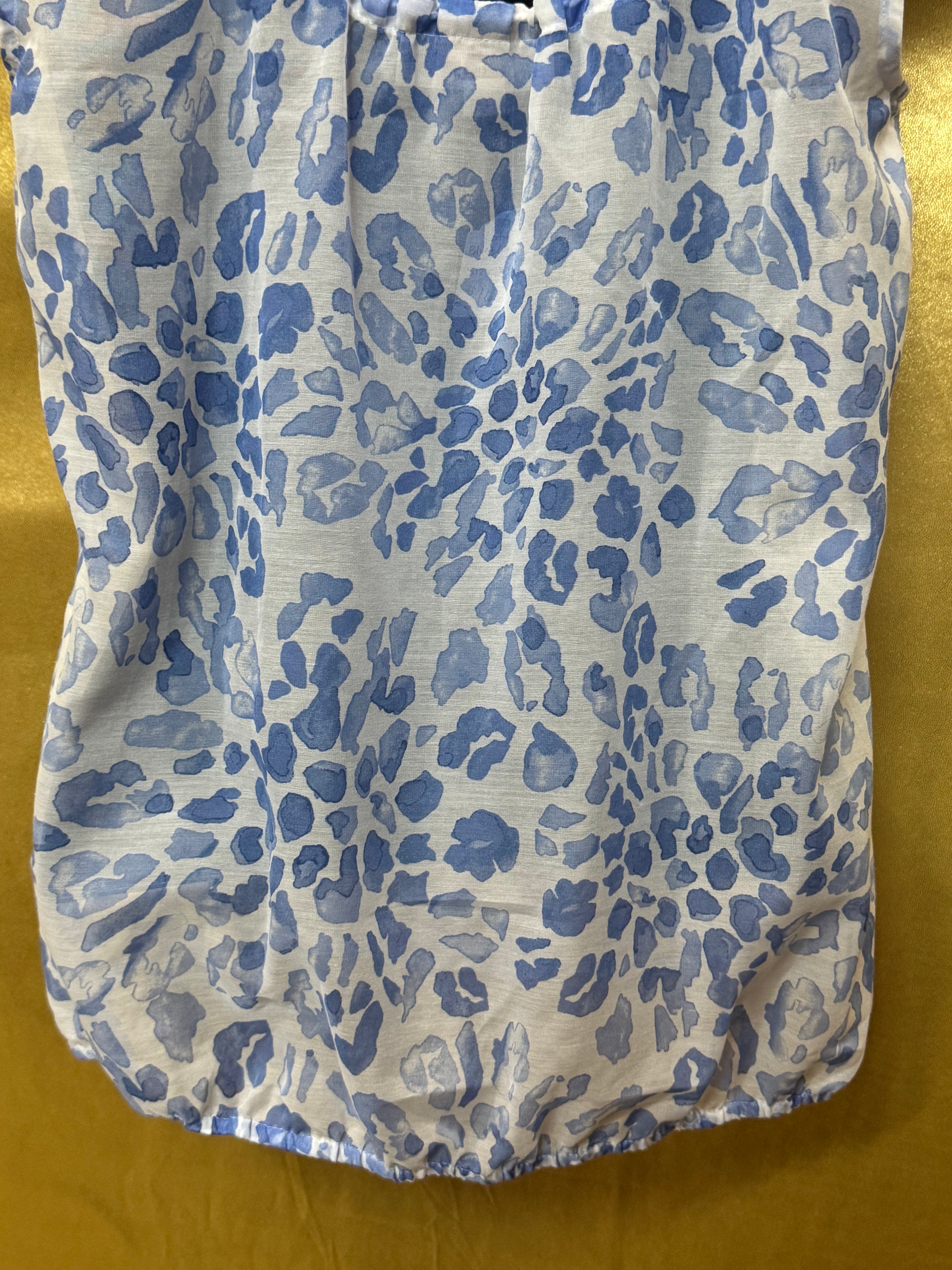 LOFT Ann Taylor Blue Leopard Print Sleeveless Tank Top - Size XS