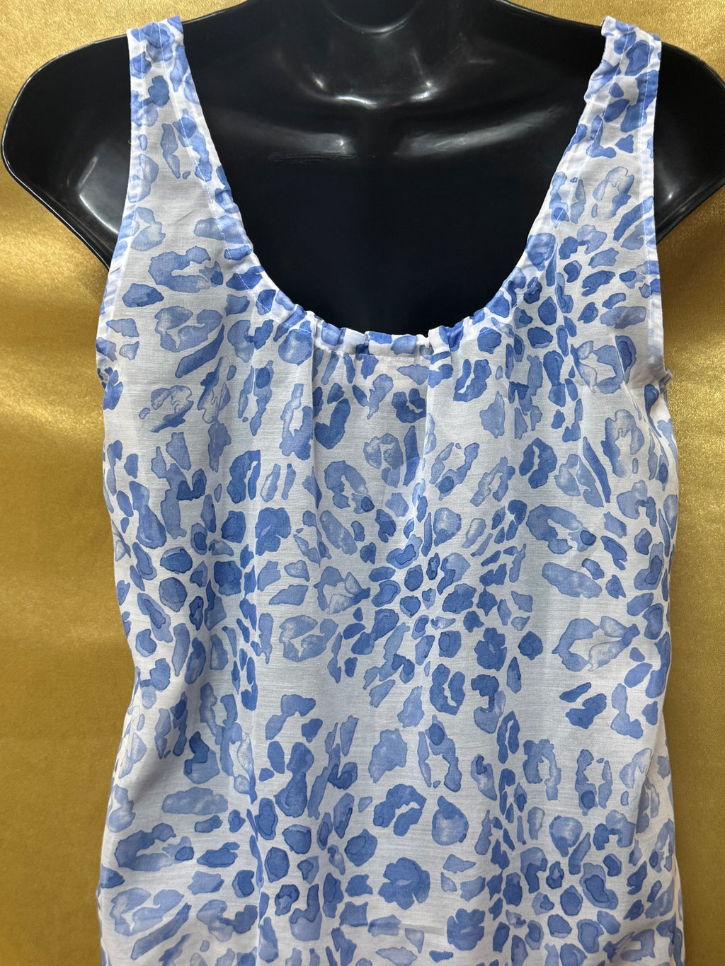 LOFT Ann Taylor Blue Leopard Print Sleeveless Tank Top - Size XS
