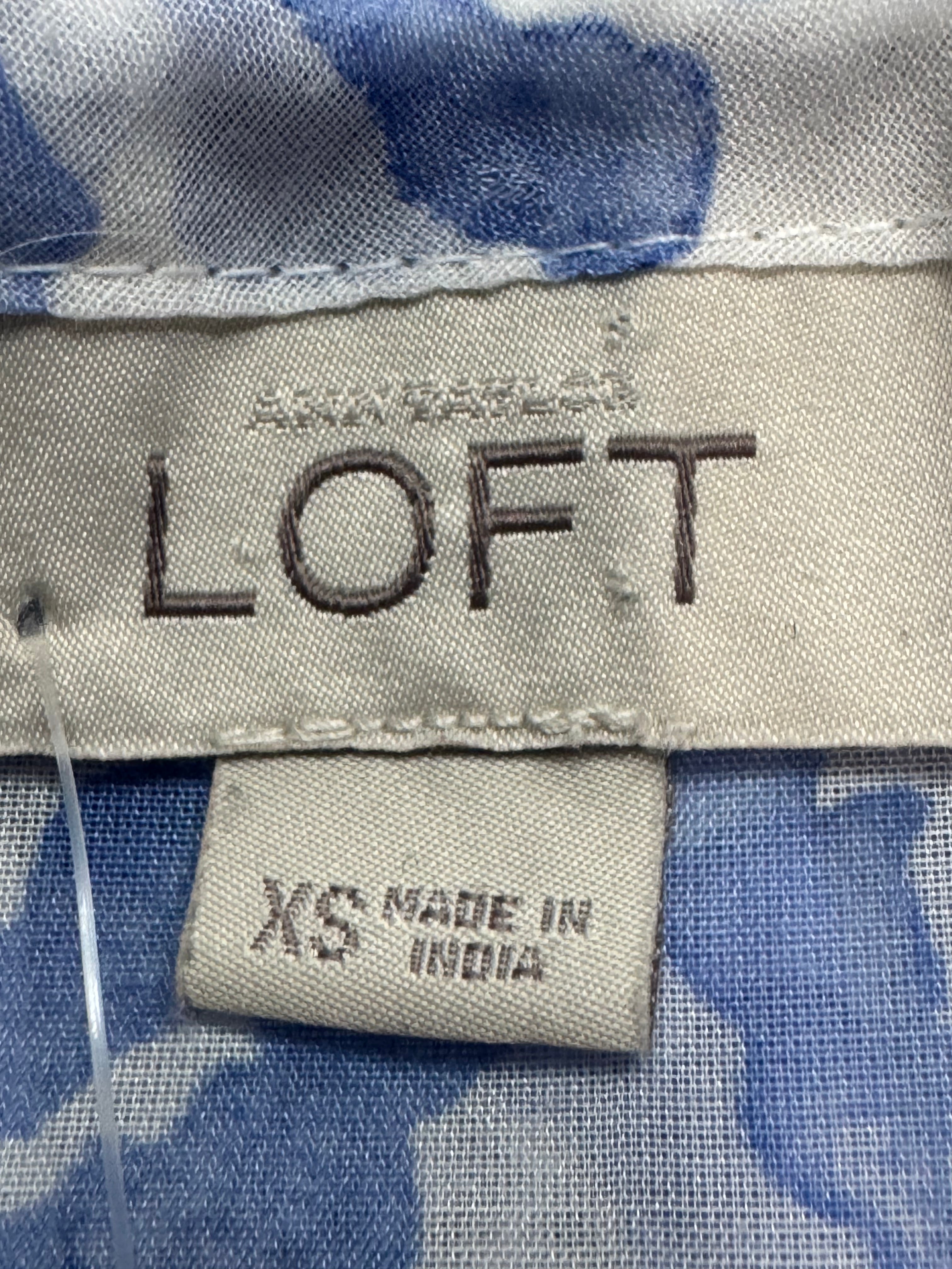 LOFT Ann Taylor Blue Leopard Print Sleeveless Tank Top - Size XS