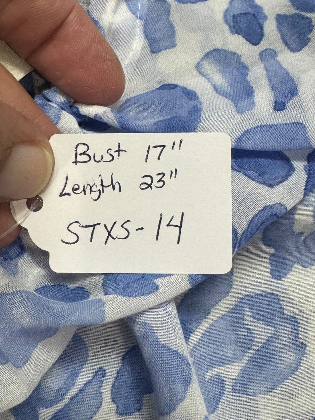 LOFT Ann Taylor Blue Leopard Print Sleeveless Tank Top - Size XS