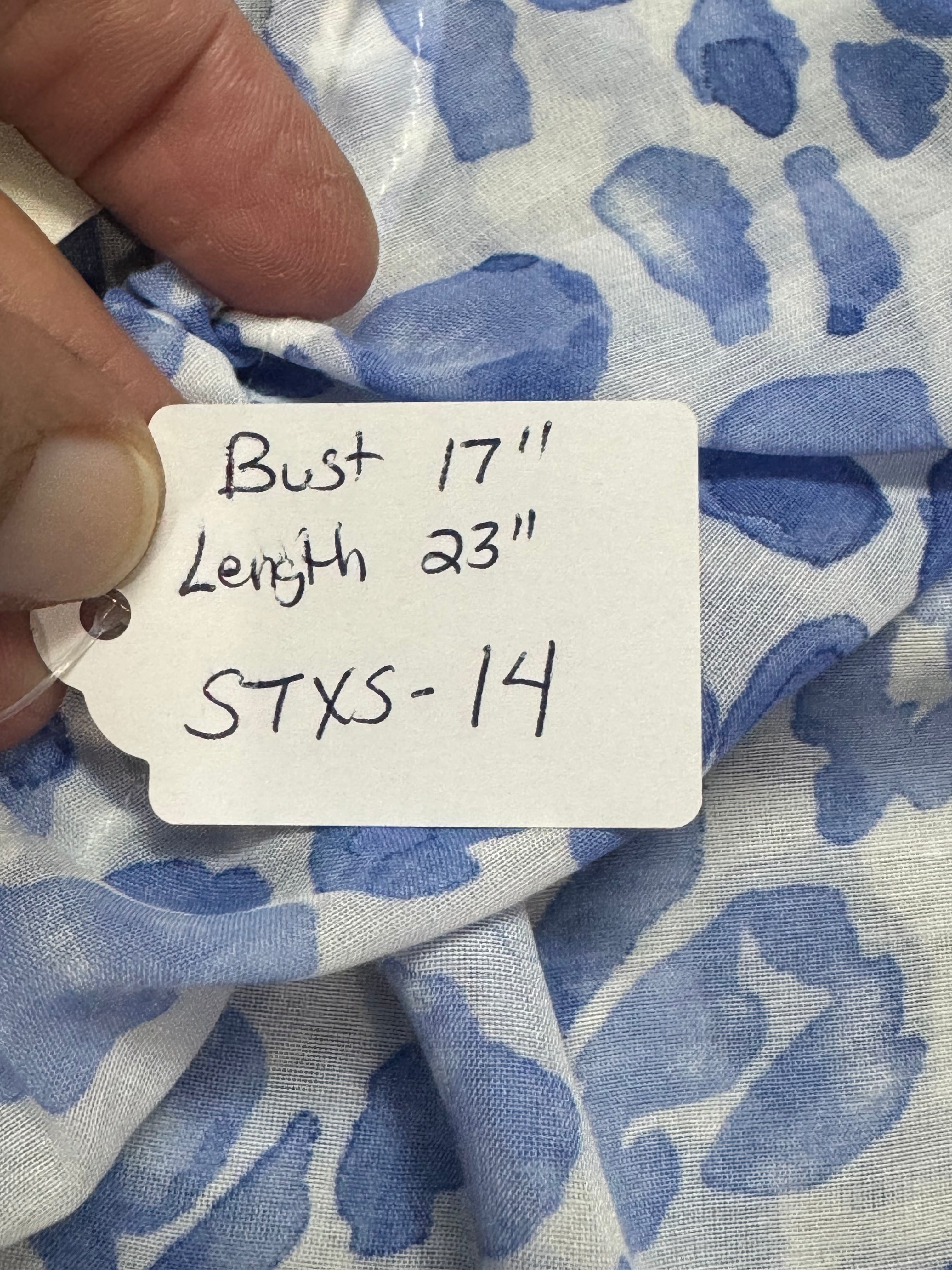 LOFT Ann Taylor Blue Leopard Print Sleeveless Tank Top - Size XS