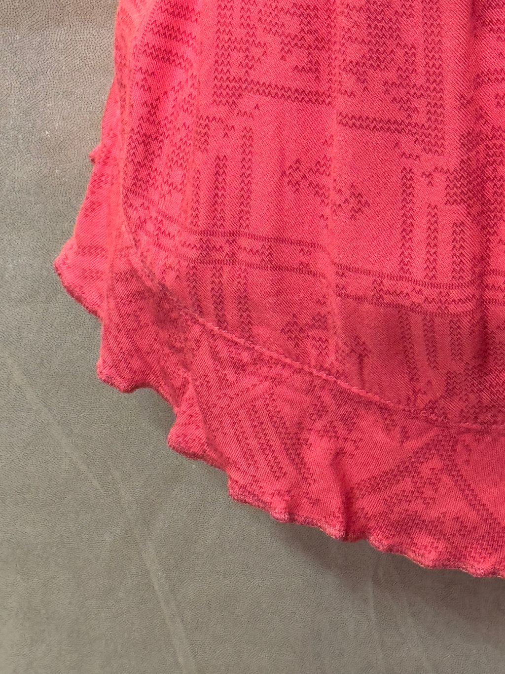 OHMG Boho Geometric Print Flutter Sleeve Blouse - Orange, Size XS