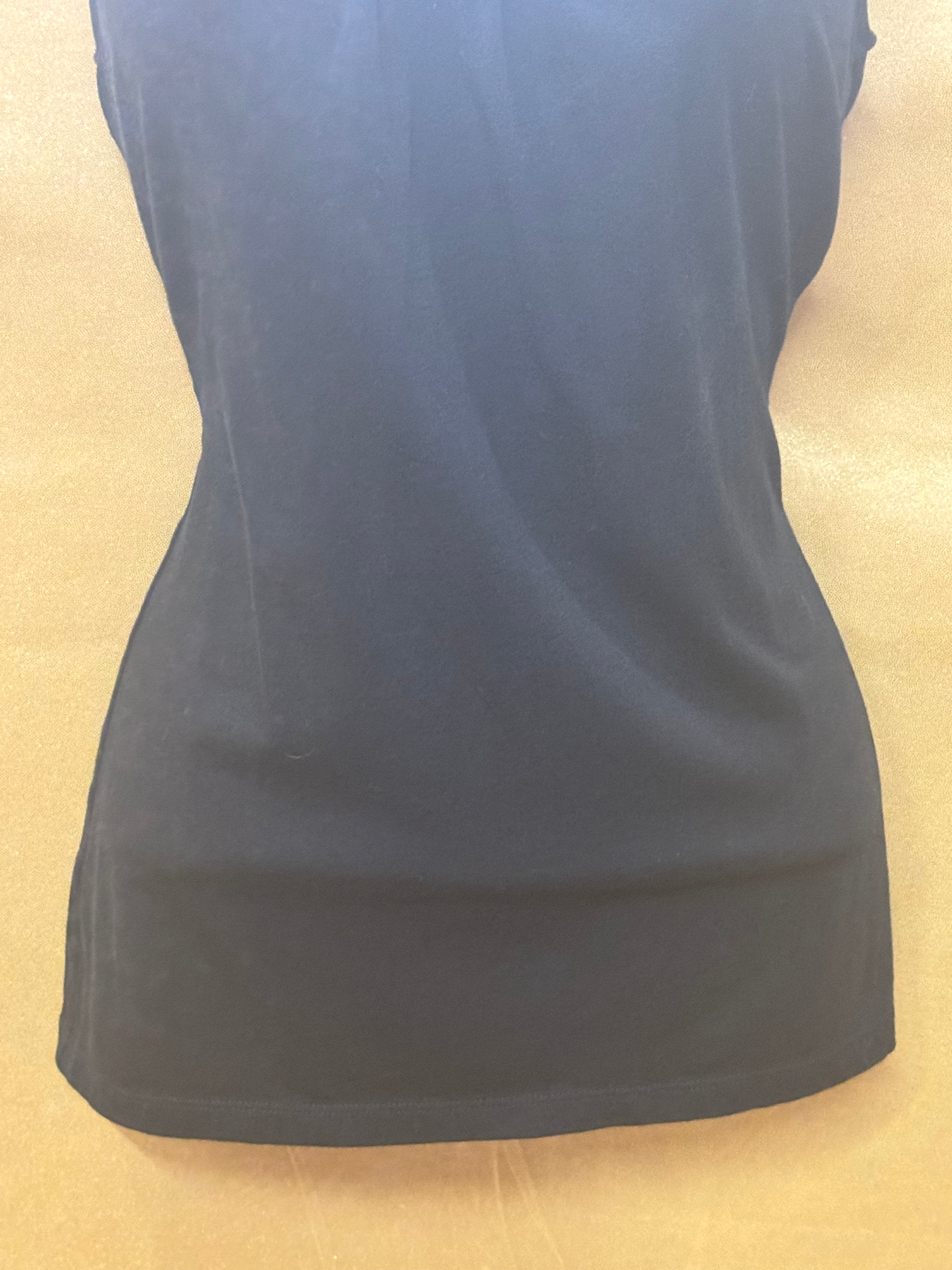 Ann Taylor Black Ruched Scoop Neck Racerback Tank Top Size XS