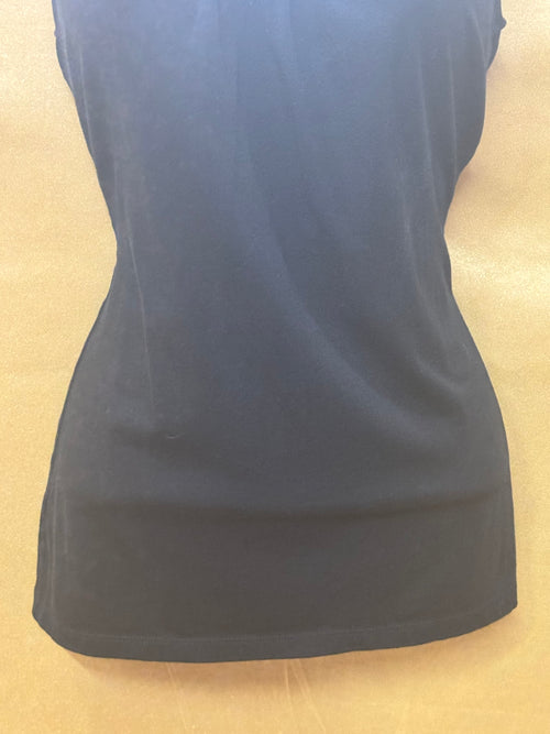 Ann Taylor Black Ruched Scoop Neck Racerback Tank Top Size XS