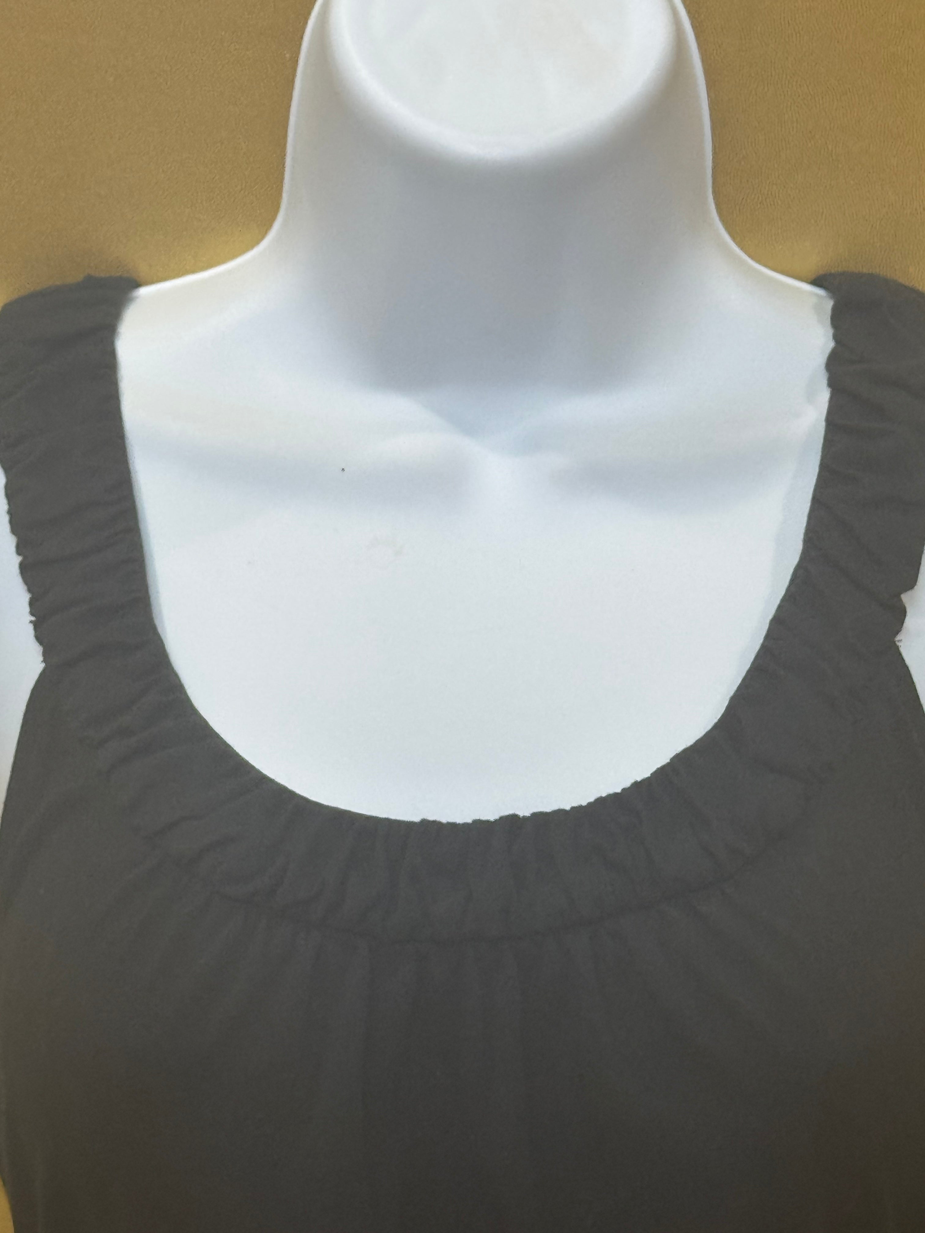 Ann Taylor Black Ruched Scoop Neck Racerback Tank Top Size XS