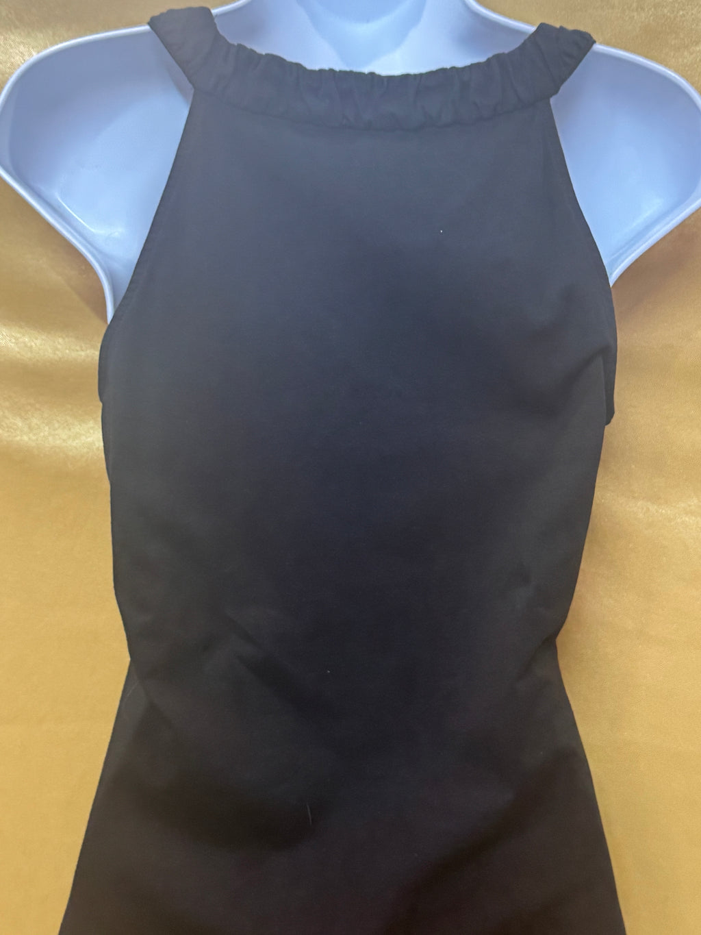 Ann Taylor Black Ruched Scoop Neck Racerback Tank Top Size XS