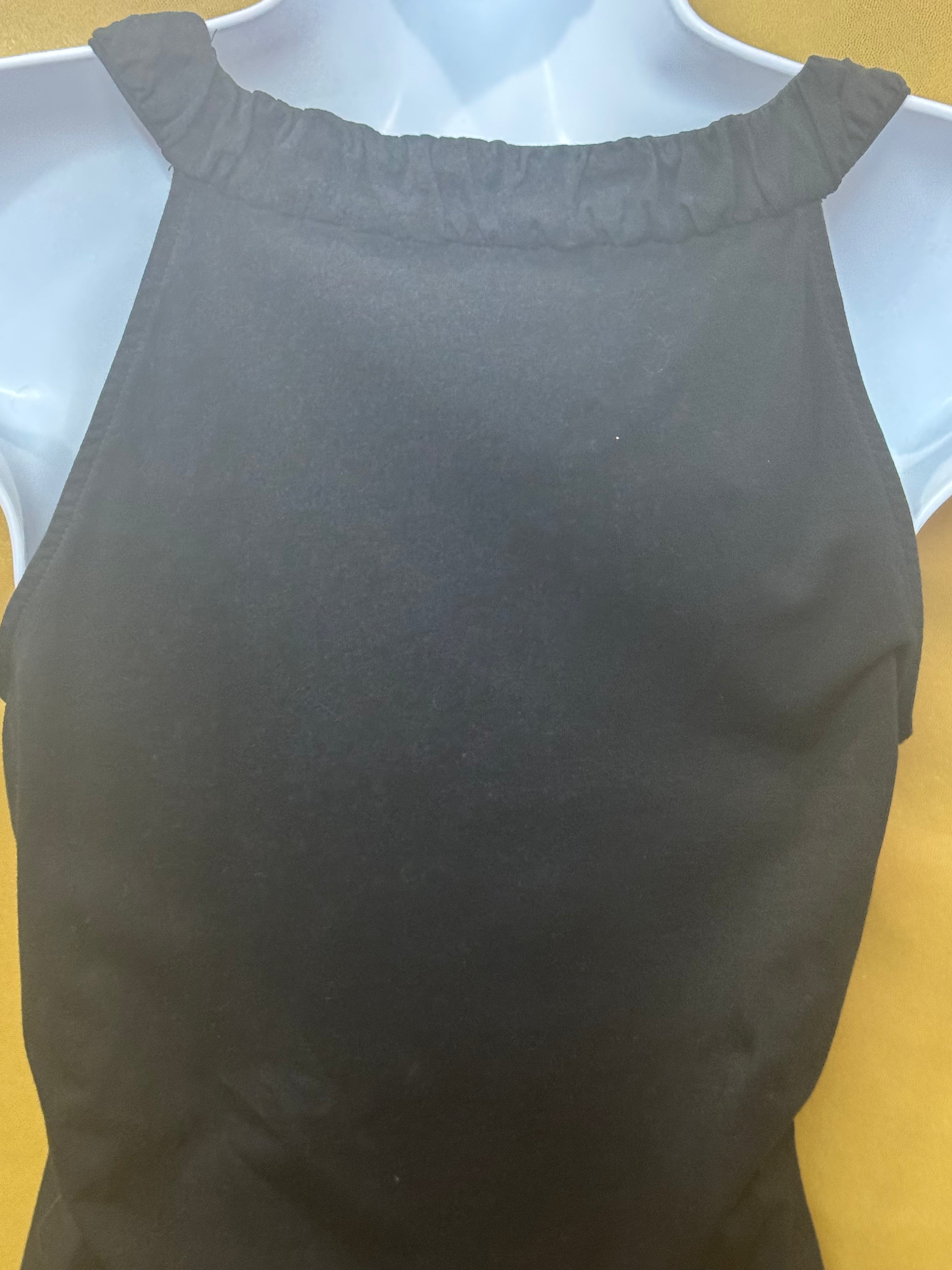 Ann Taylor Black Ruched Scoop Neck Racerback Tank Top Size XS