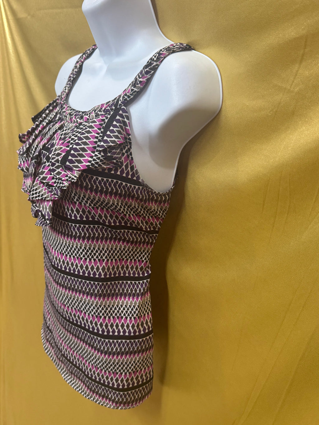 Banana Republic Ruffled Geometric Print Tank Top - Size XS
