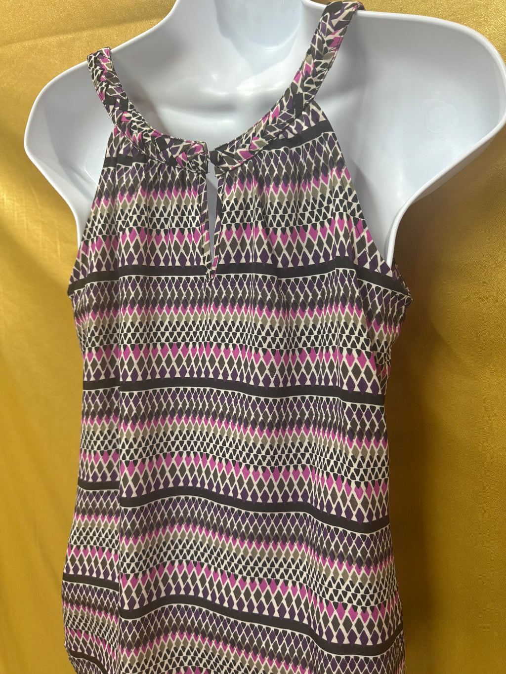 Banana Republic Ruffled Geometric Print Tank Top - Size XS