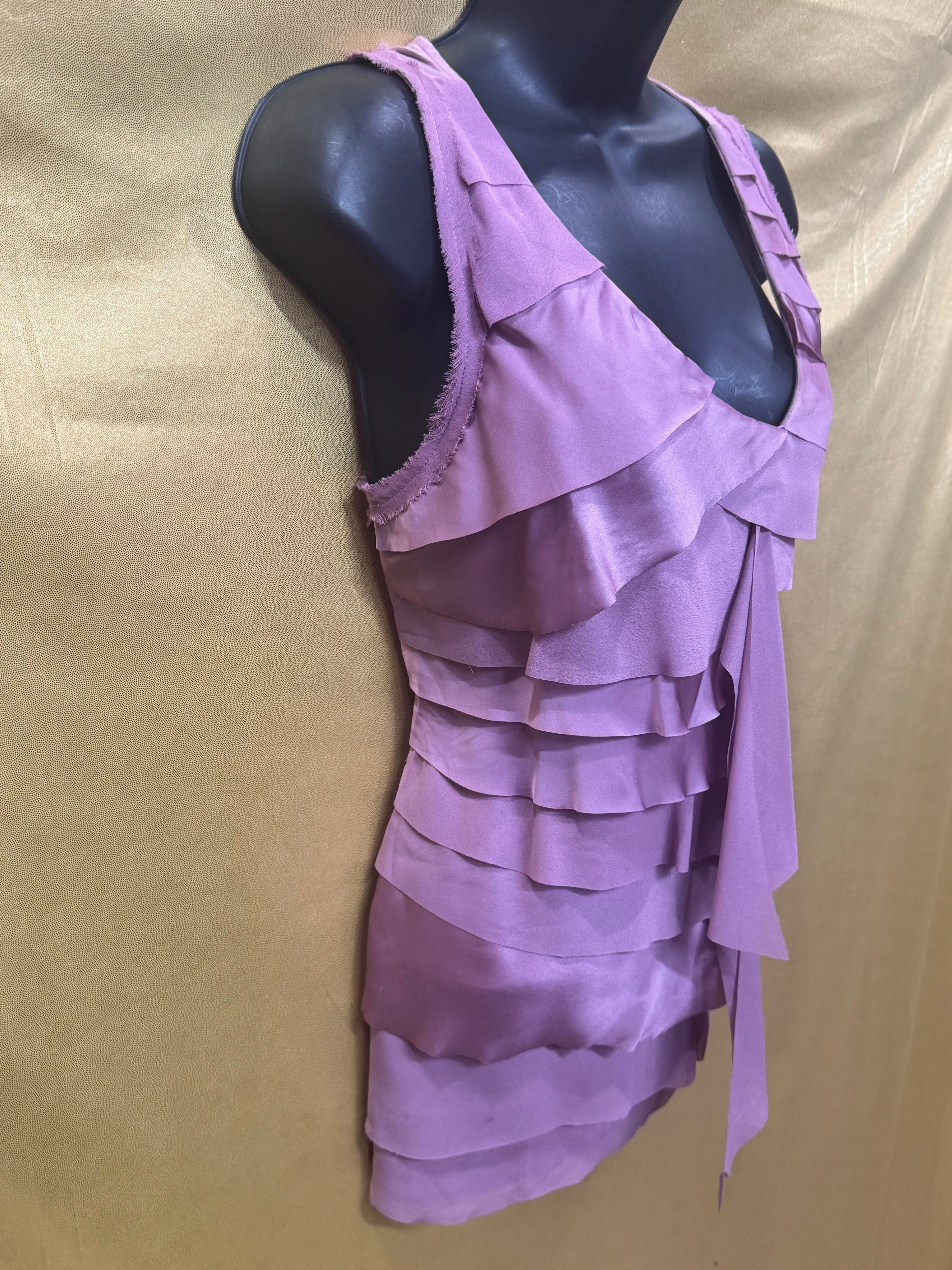 LOFT Layered Ruffle V-Neck Top Size XS