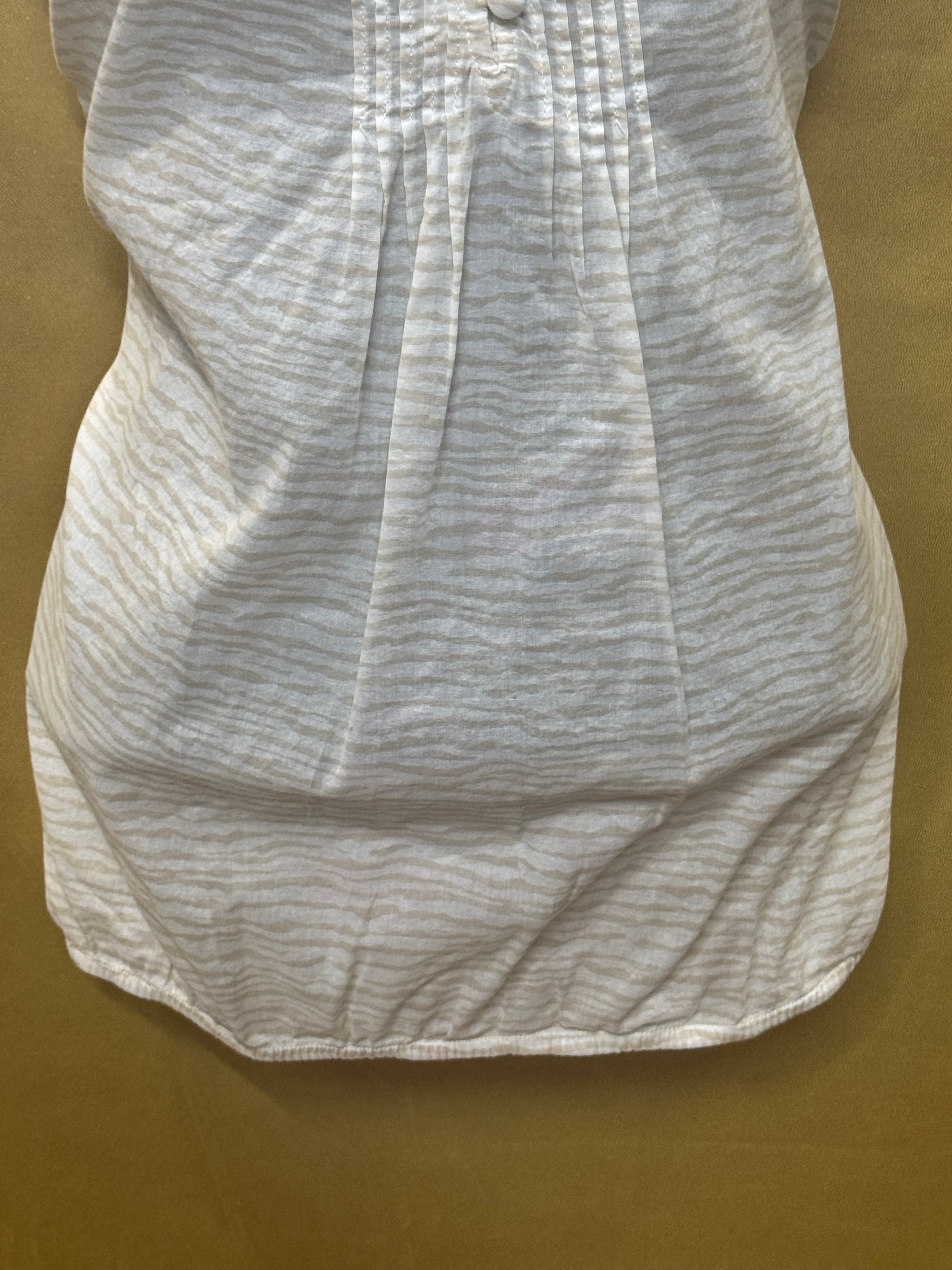 Loft by Ann Taylor Ivory Ruffle Neck Pintuck Sleeveless Blouse - Size XS