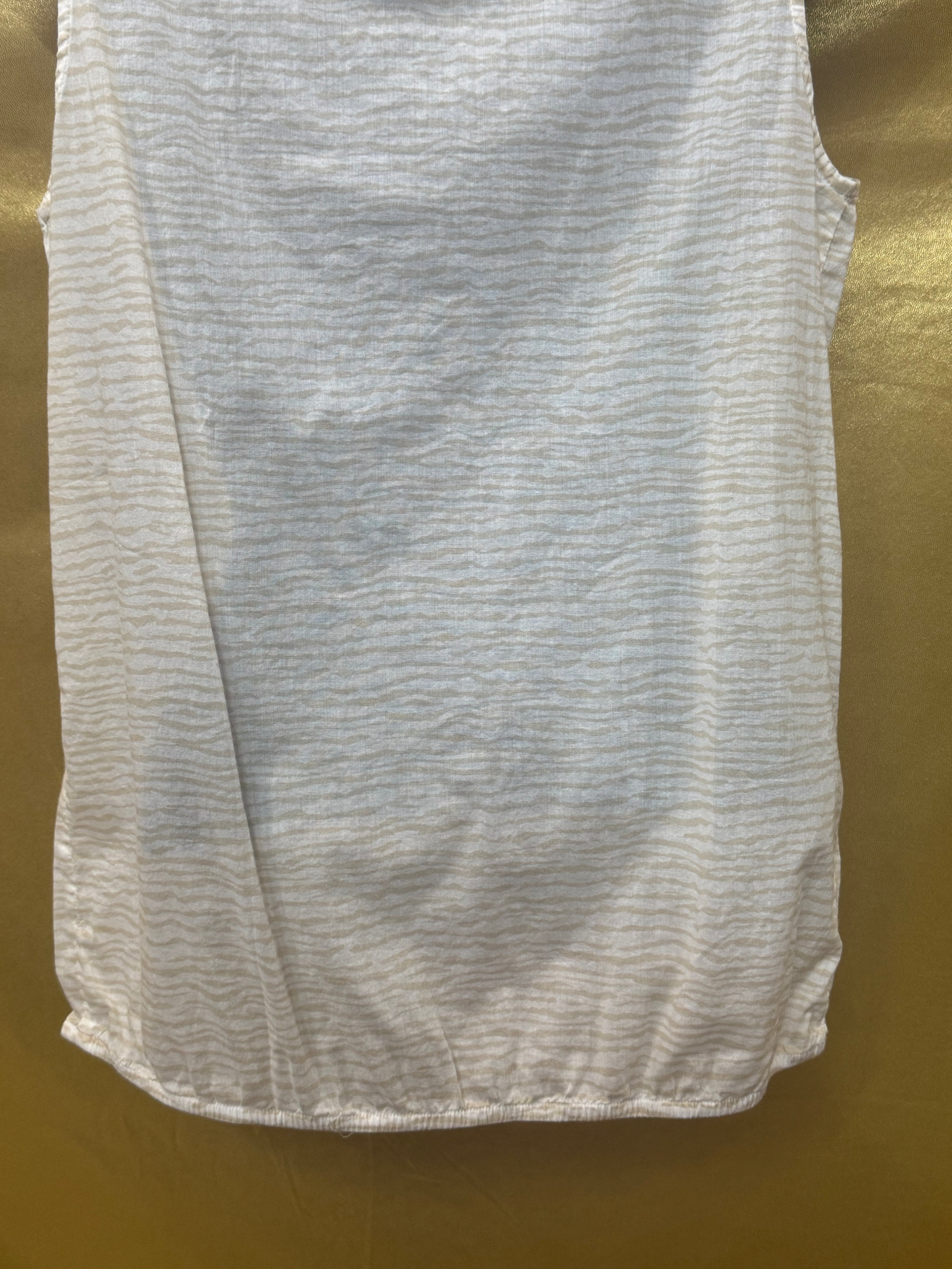 Loft by Ann Taylor Ivory Ruffle Neck Pintuck Sleeveless Blouse - Size XS