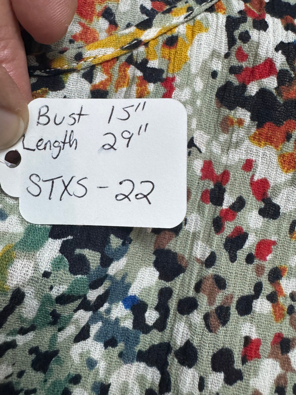Maple by Some Odd Rubies Abstract Multicolor Tunic Top - Size XS (100% Cotton)
