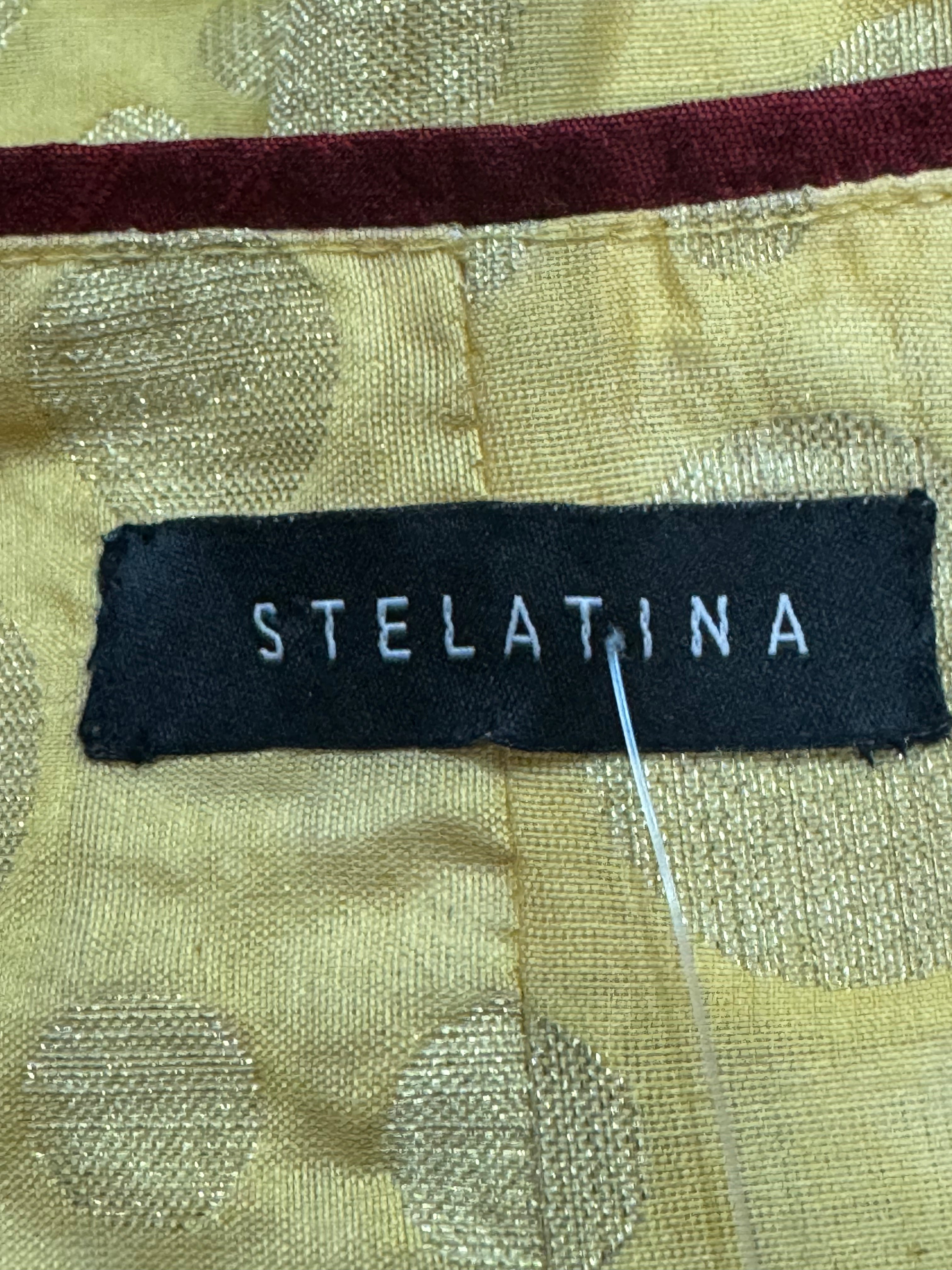 Stunning STELATINA Gold Jacquard Sleeveless Vest Size XS