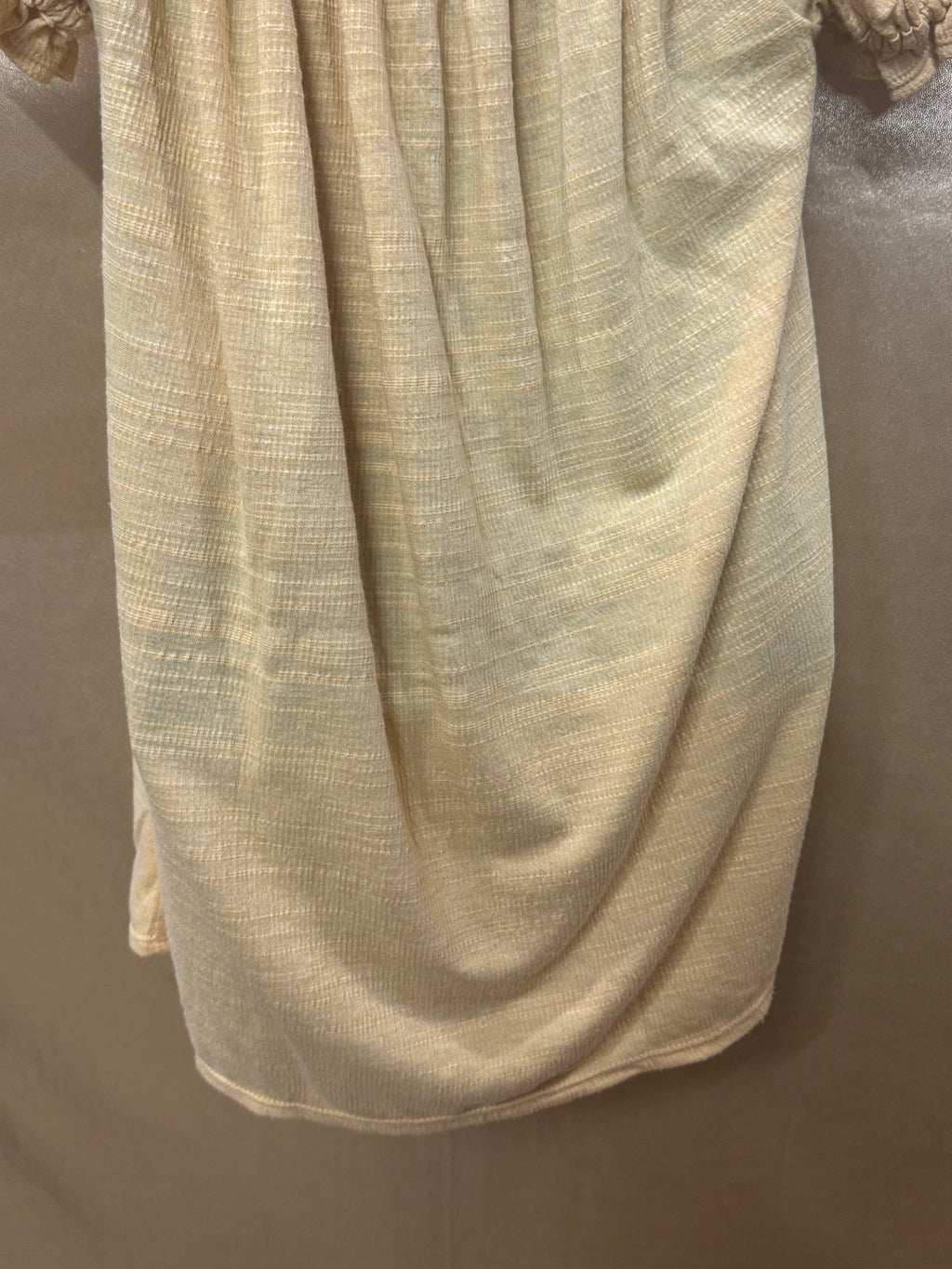 Max Studio Boho Ruffle Short Sleeve Top Yellow XS