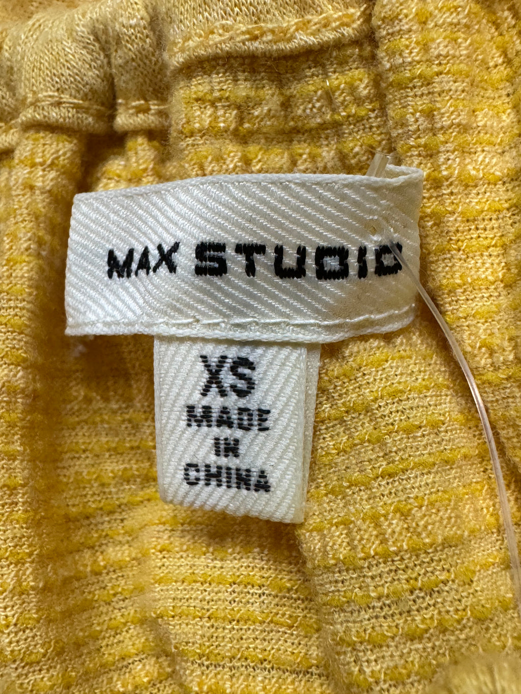 Max Studio Boho Ruffle Short Sleeve Top Yellow XS