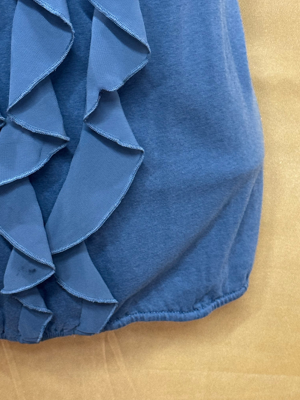 LOFT Dusty Blue Ruffled Floral Tank Top – Size XS