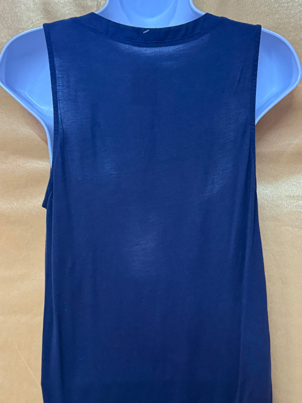 LOFT Dark Blue Notched V-Neck Sleeveless Blouse Top - Size XS
