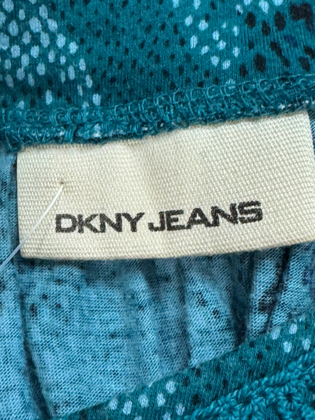 Vintage Y2K DKNY Jeans Teal Smocked Sequin V-Neck Blouse - Size XS