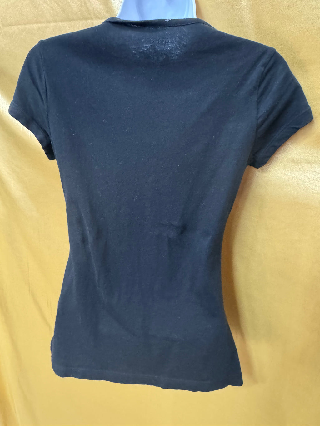 Merona Black Ruffle V-Neck Henley Blouse - Size XS (100% Cotton)