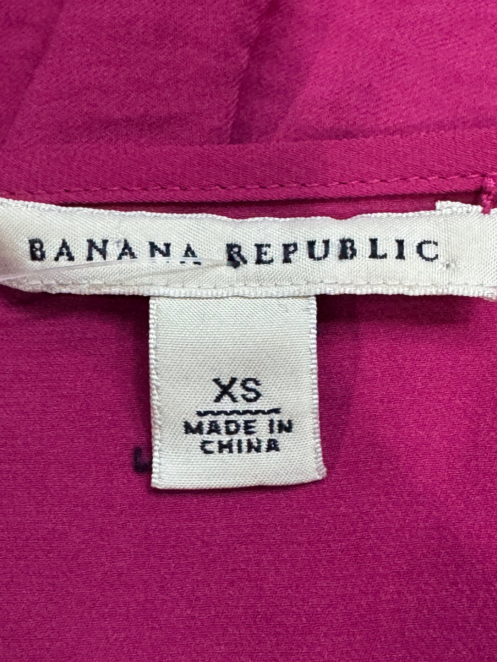 Banana Republic Magenta V-Neck Smocked Waist Blouse - Size XS