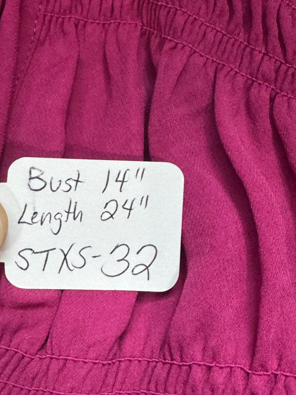 Banana Republic Magenta V-Neck Smocked Waist Blouse - Size XS