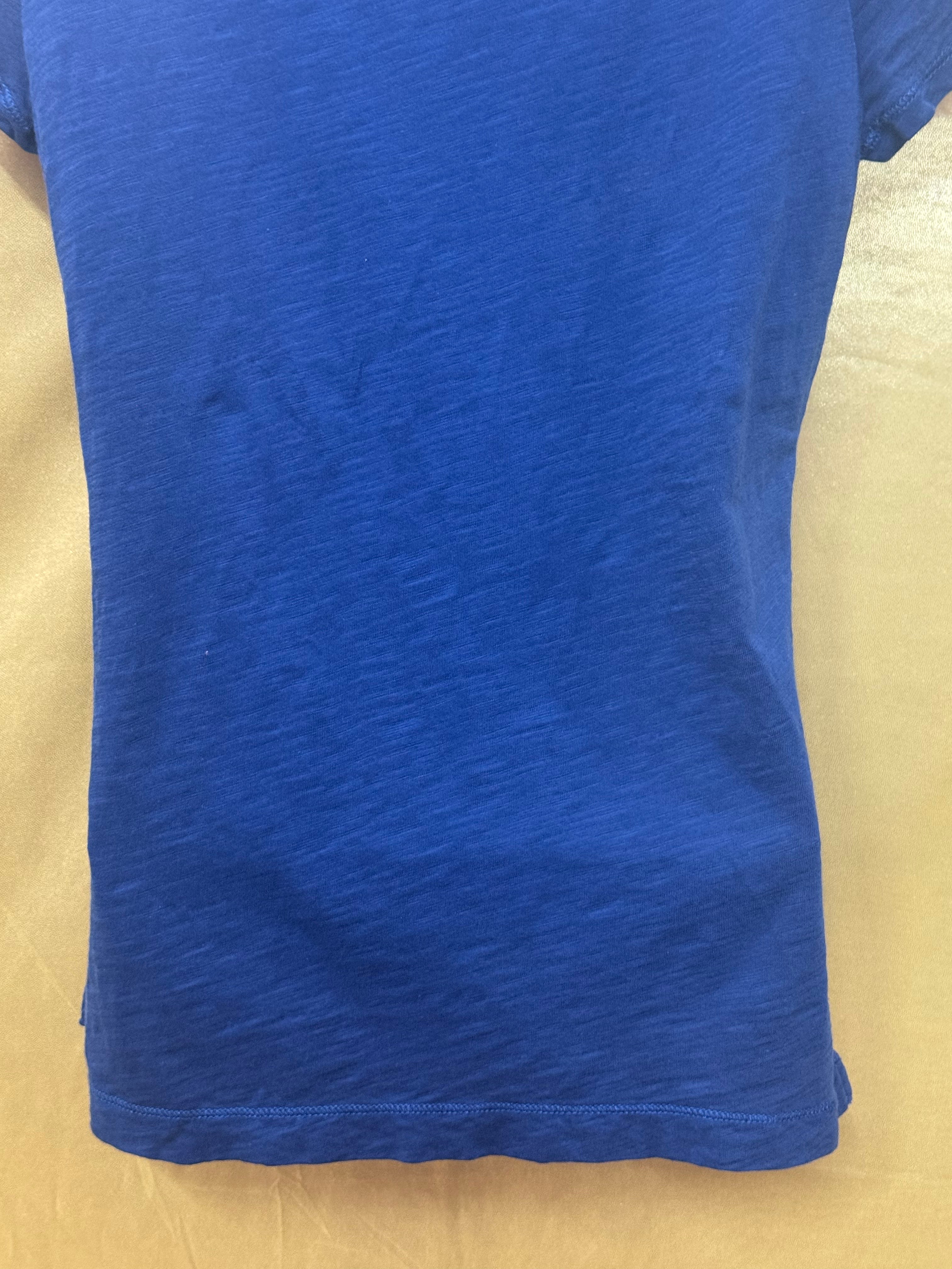 LRL Lauren Jeans Co. Ralph Lauren Blue Cotton Tassel Keyhole Top Size XS