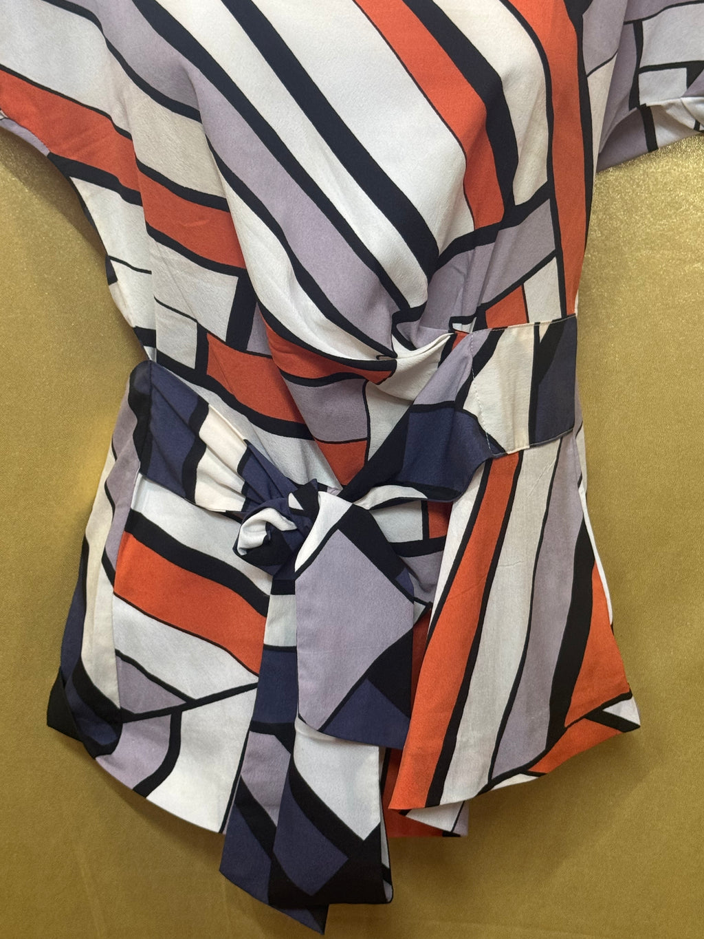 Banana Republic Bold Geometric Twist-Front Blouse - Size XS