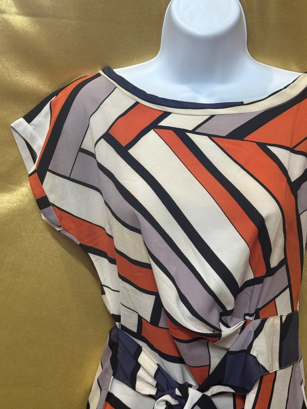 Banana Republic Bold Geometric Twist-Front Blouse - Size XS