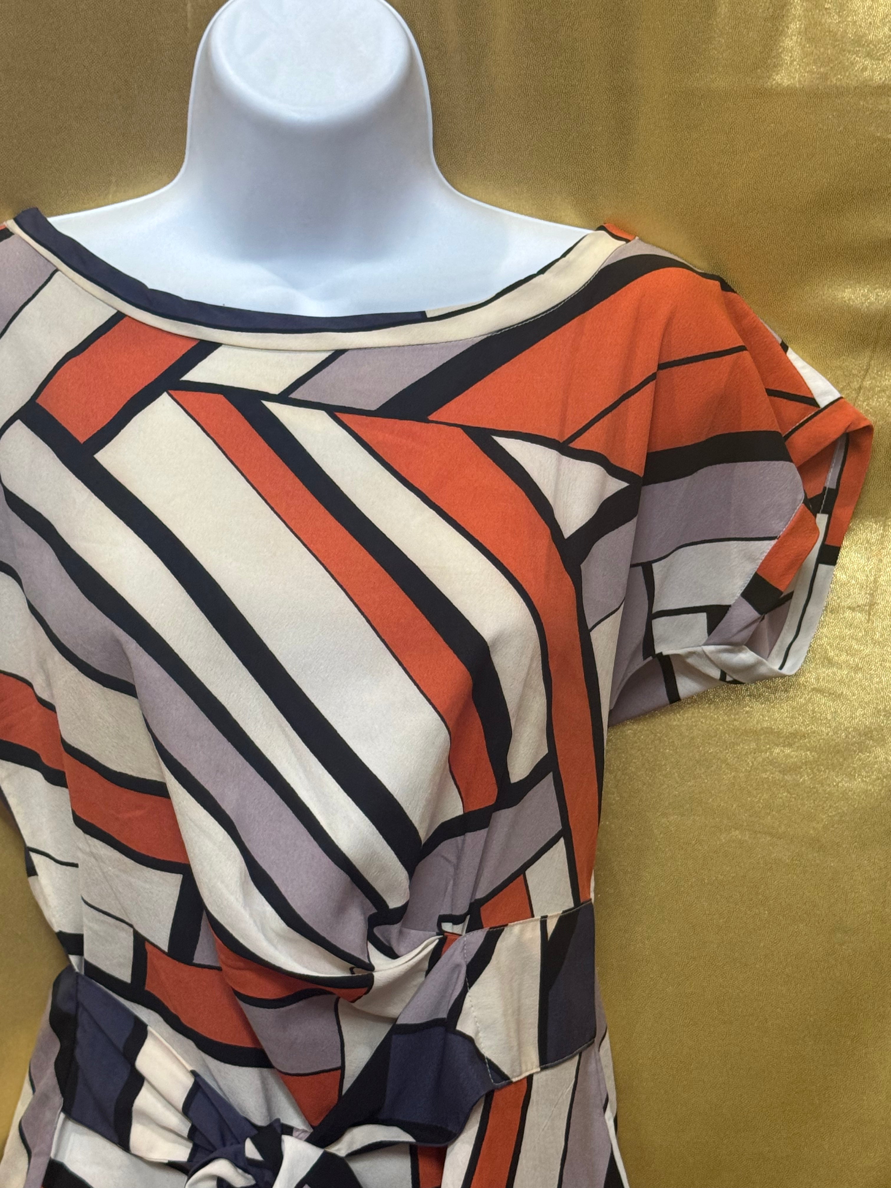 Banana Republic Bold Geometric Twist-Front Blouse - Size XS