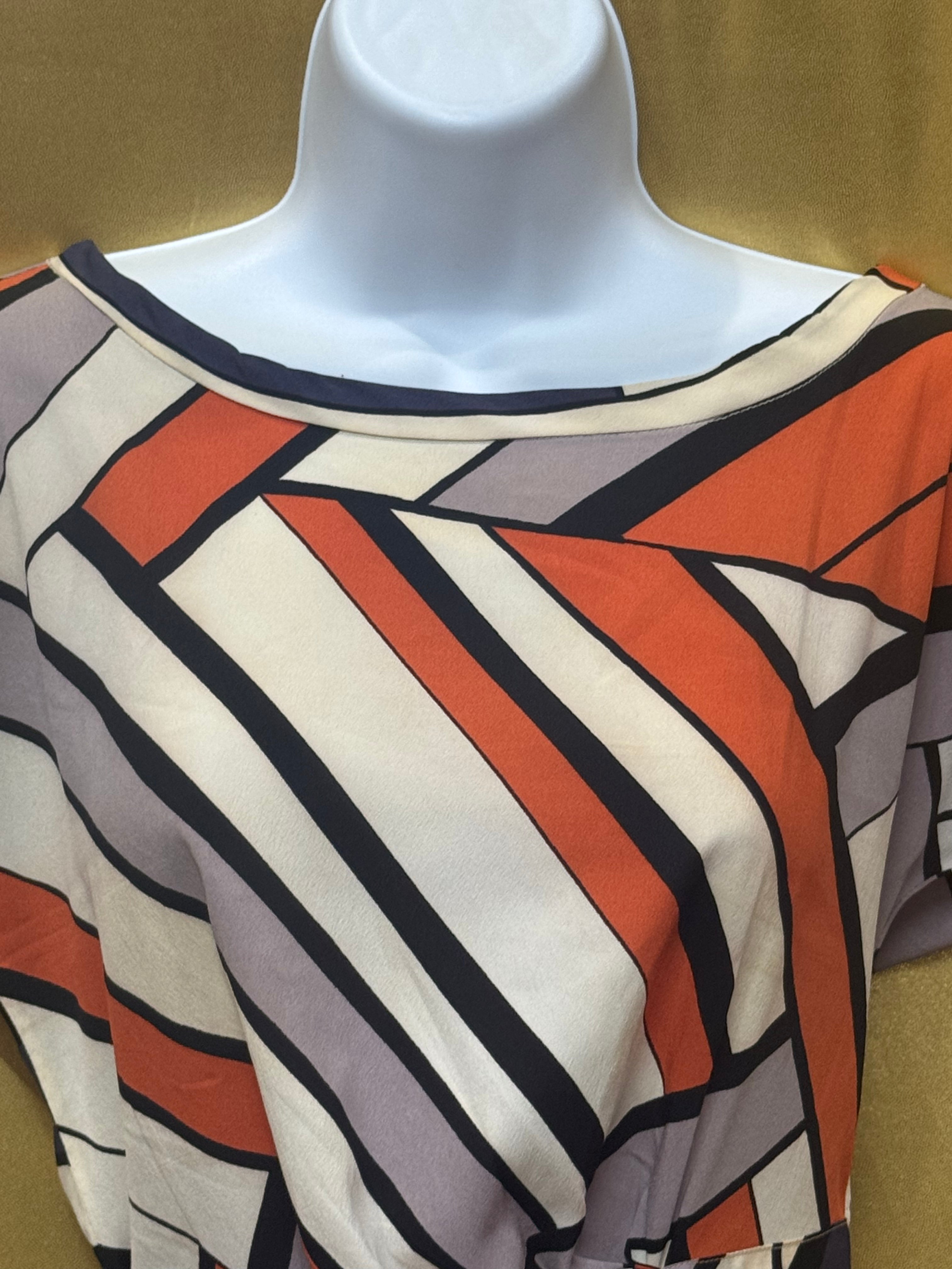 Banana Republic Bold Geometric Twist-Front Blouse - Size XS
