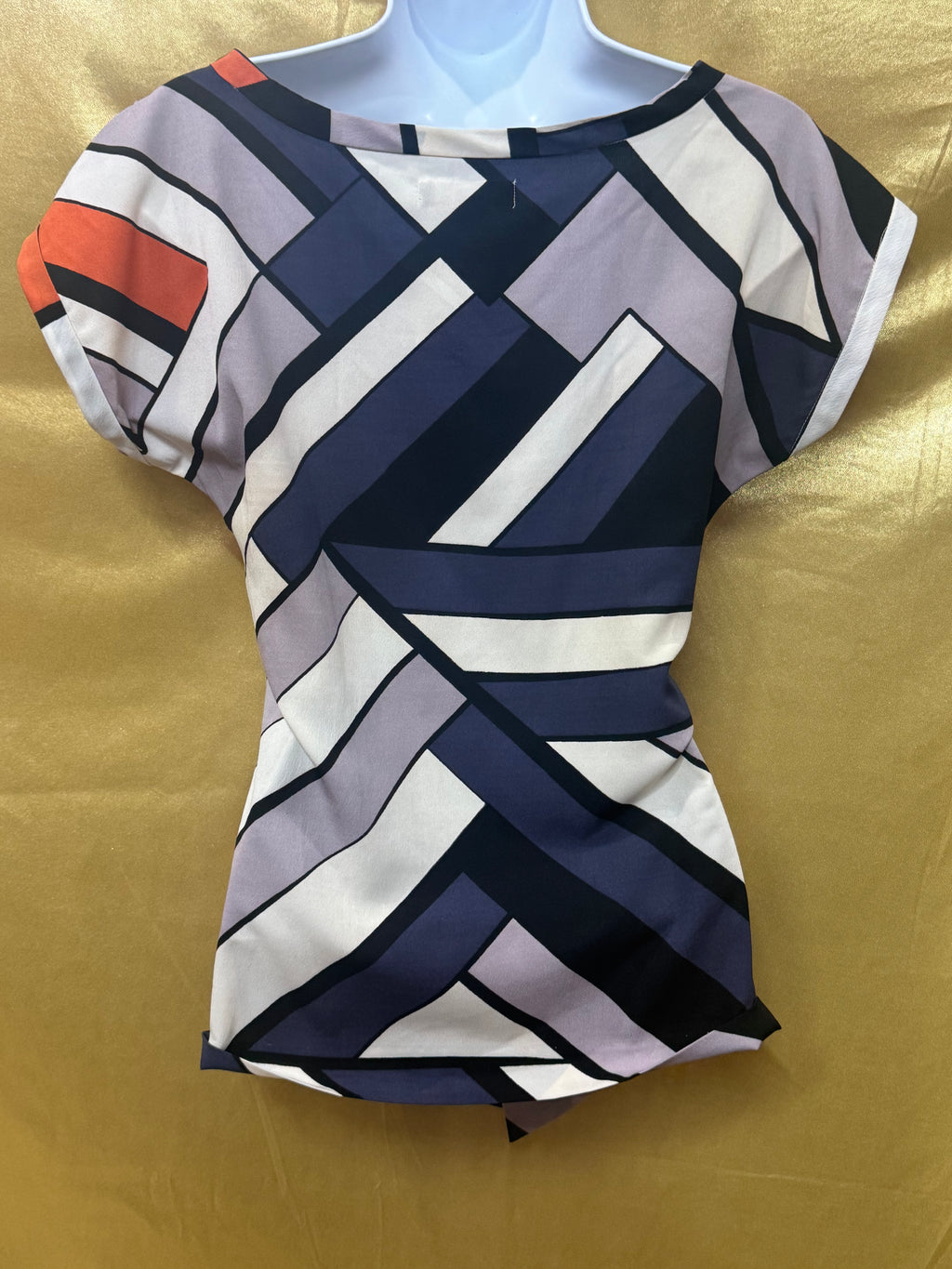 Banana Republic Bold Geometric Twist-Front Blouse - Size XS