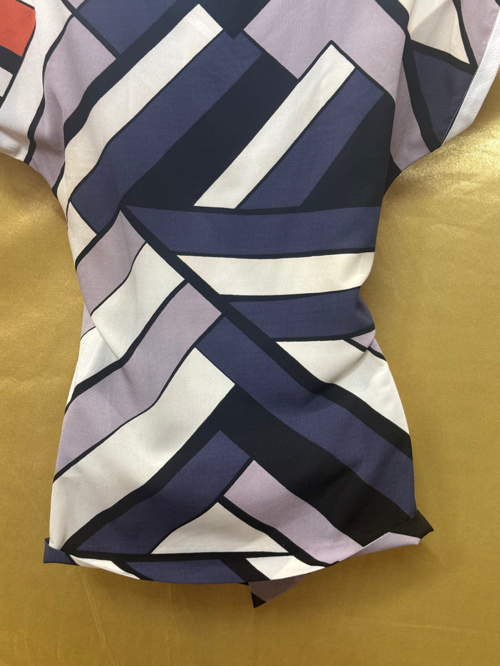 Banana Republic Bold Geometric Twist-Front Blouse - Size XS