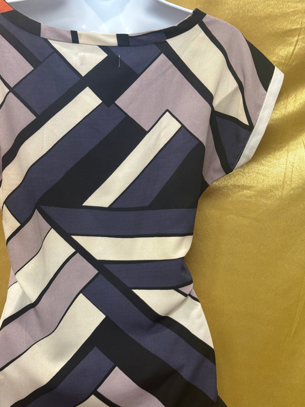 Banana Republic Bold Geometric Twist-Front Blouse - Size XS