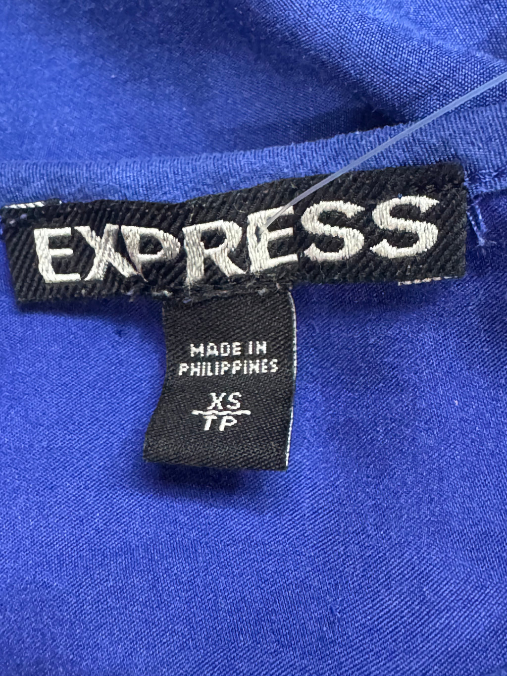 Express Royal Blue Lace Stripe Short Sleeve Blouse Size XS