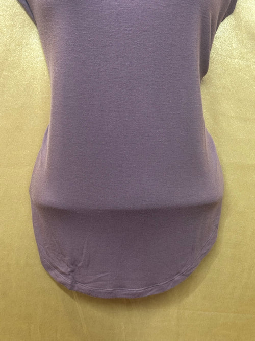 Athleta Cloudlight Rib Stratus Tee Mauve Purple Oversized Basic Top Size XS