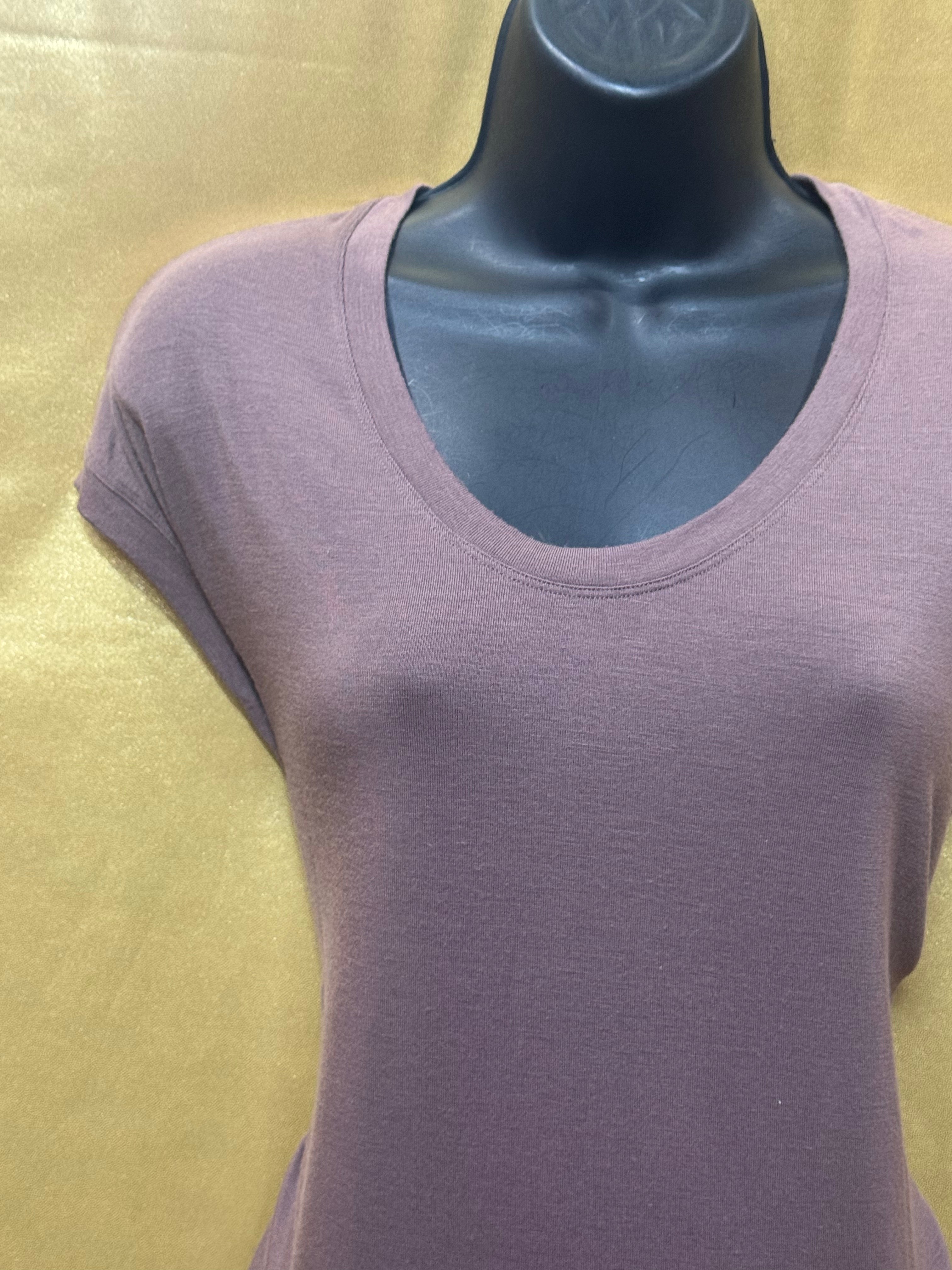 Athleta Cloudlight Rib Stratus Tee Mauve Purple Oversized Basic Top Size XS