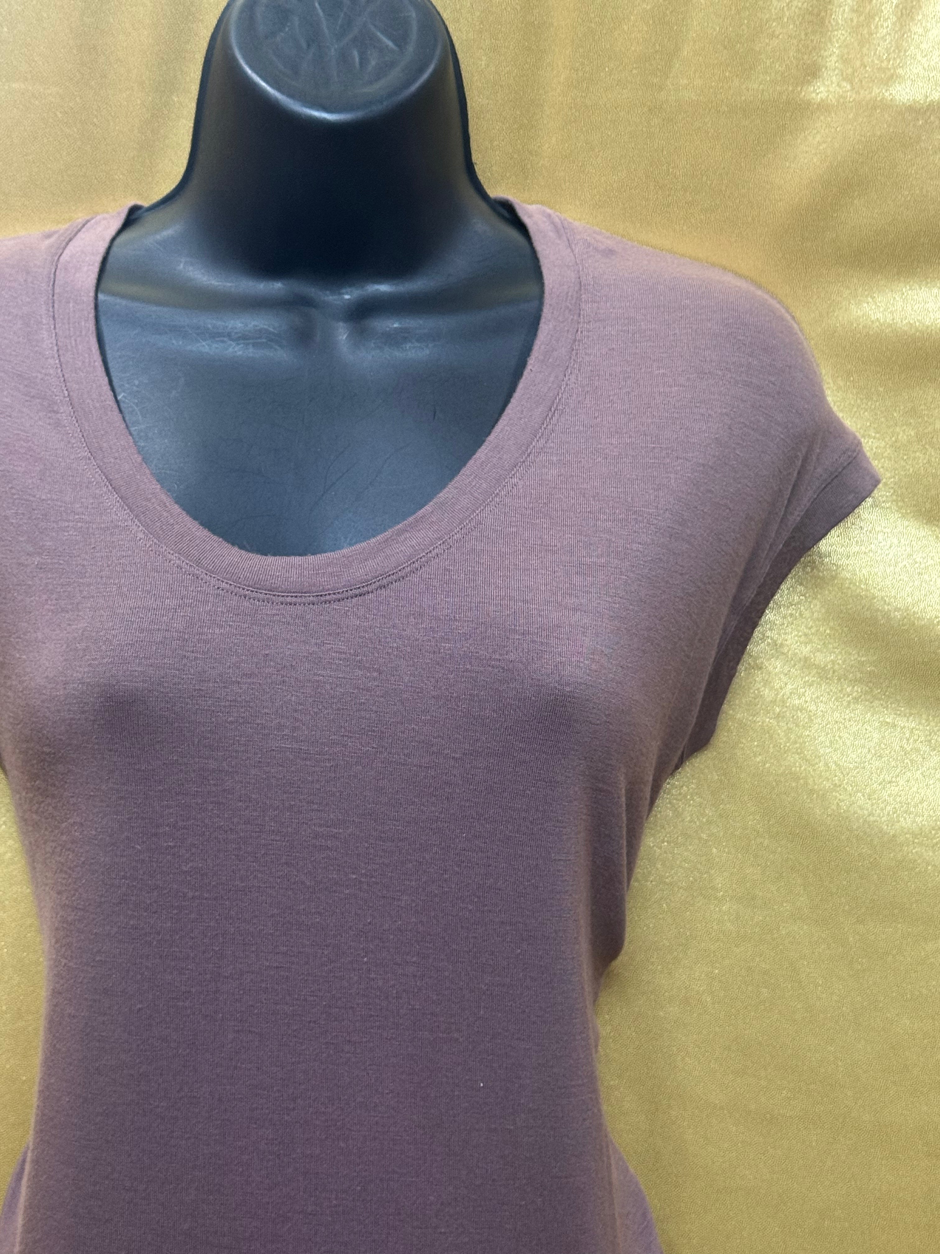 Athleta Cloudlight Rib Stratus Tee Mauve Purple Oversized Basic Top Size XS
