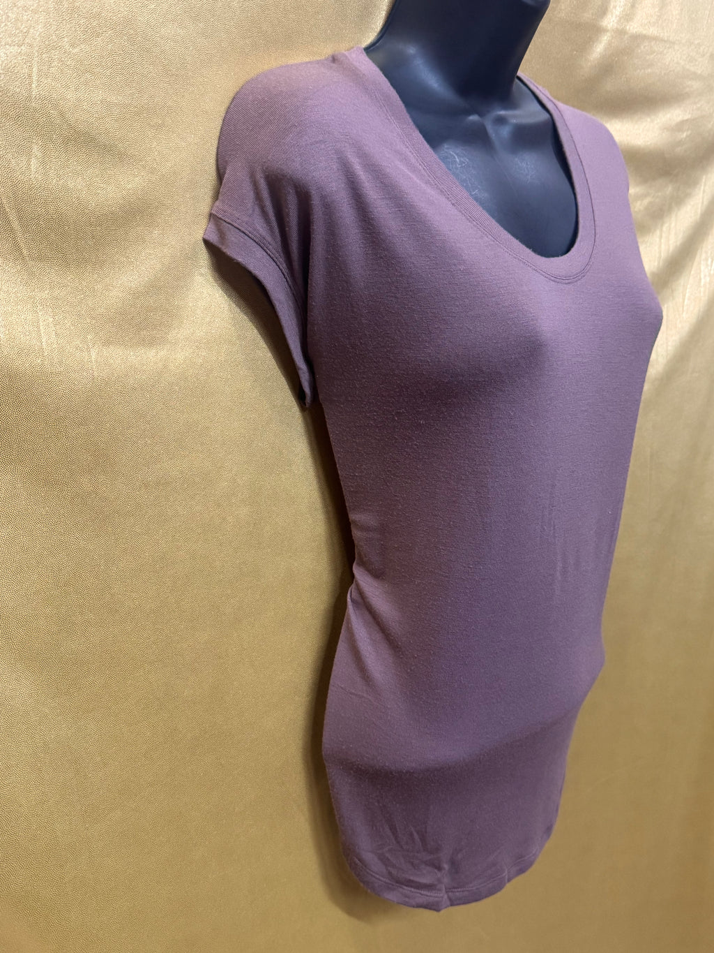 Athleta Cloudlight Rib Stratus Tee Mauve Purple Oversized Basic Top Size XS