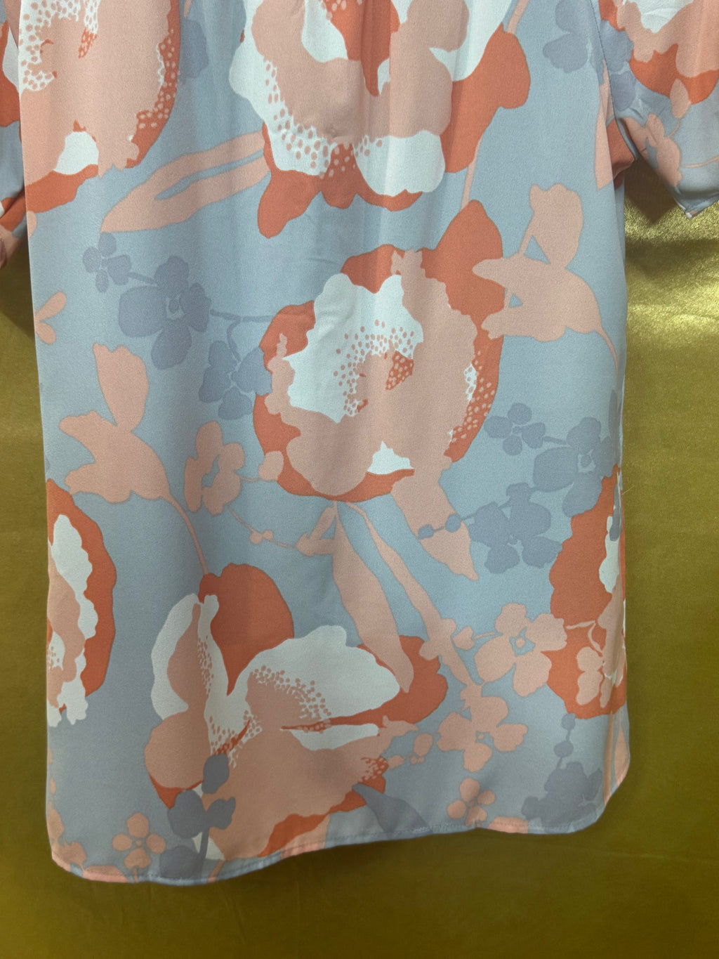 Banana Republic Floral Tie-Neck Short Sleeve Blouse - Size XS